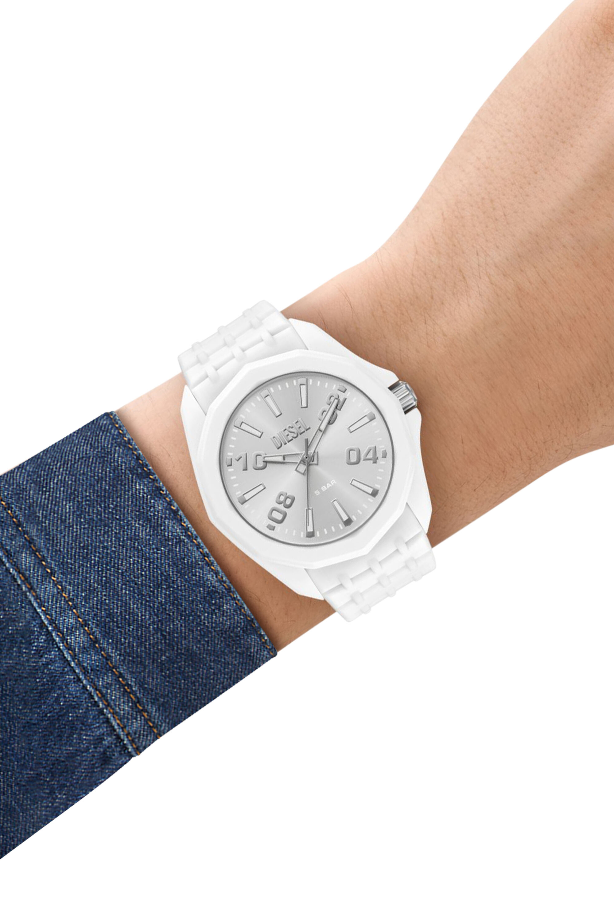 Diesel - DZ2244 WATCH, Man's Stinger white silicone watch in White - 5