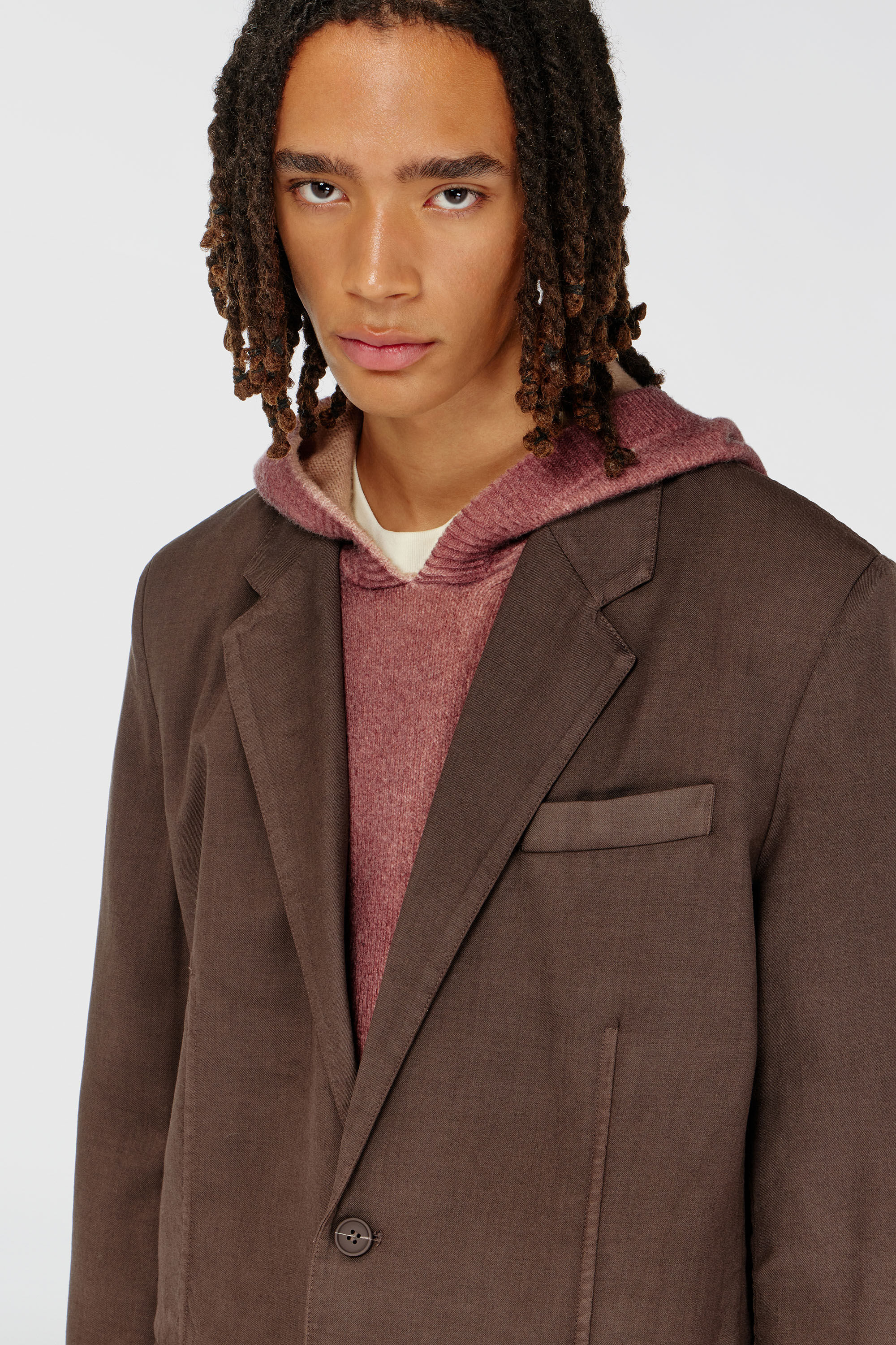 Diesel - J-CREED-AECB, Man's Blazer in stretch wool in Brown - 5