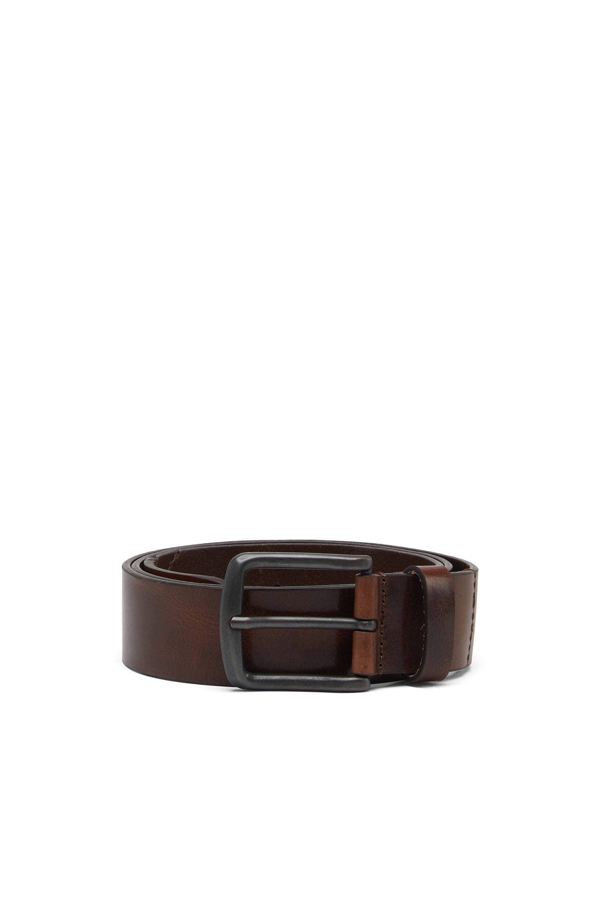 B-LINE Men: Treated leather belt with diesel logo | Diesel