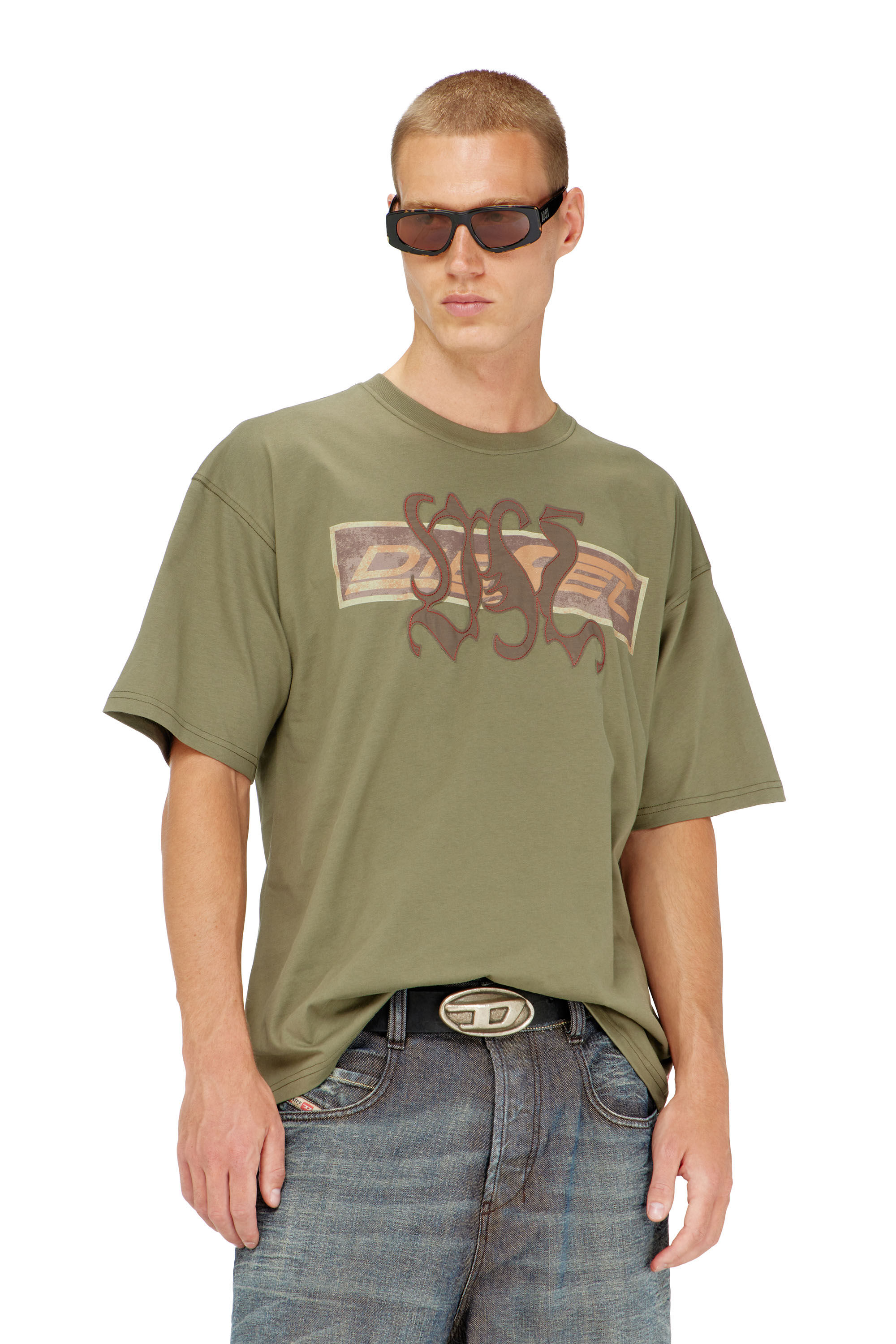 Diesel - T-BOXT-AA17, Man's T-shirt with graphic print and patches in null - 3