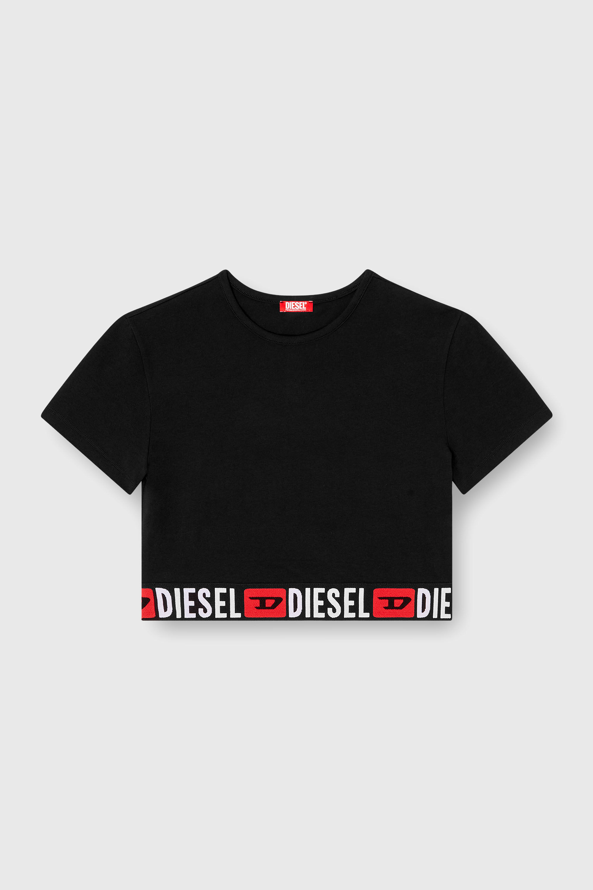 Diesel - IRMA-D-CORE, Woman's Cropped top with logo band in Black - 2
