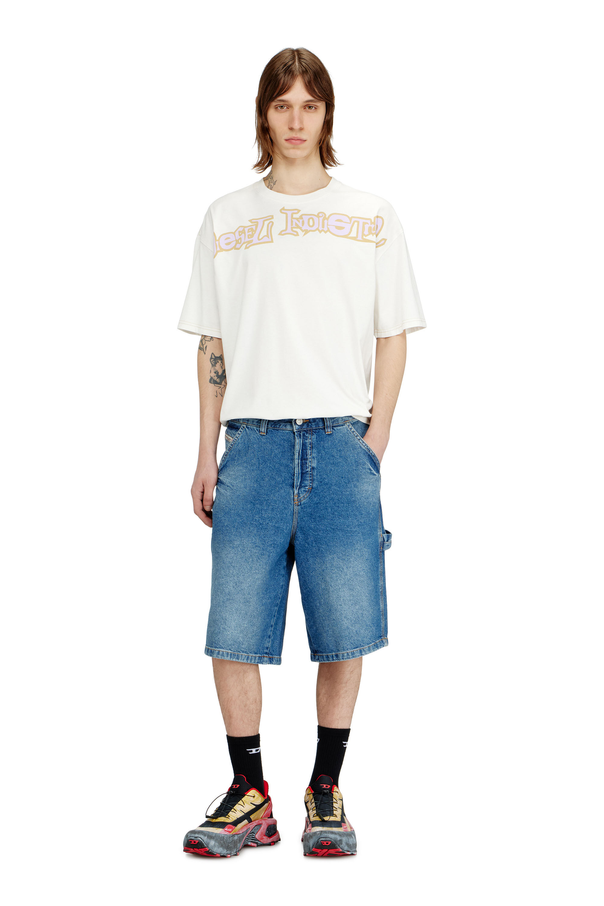 Diesel - D-LIVERY-W-SHORT, Man's Utility-style denim shorts in Medium blue - 1