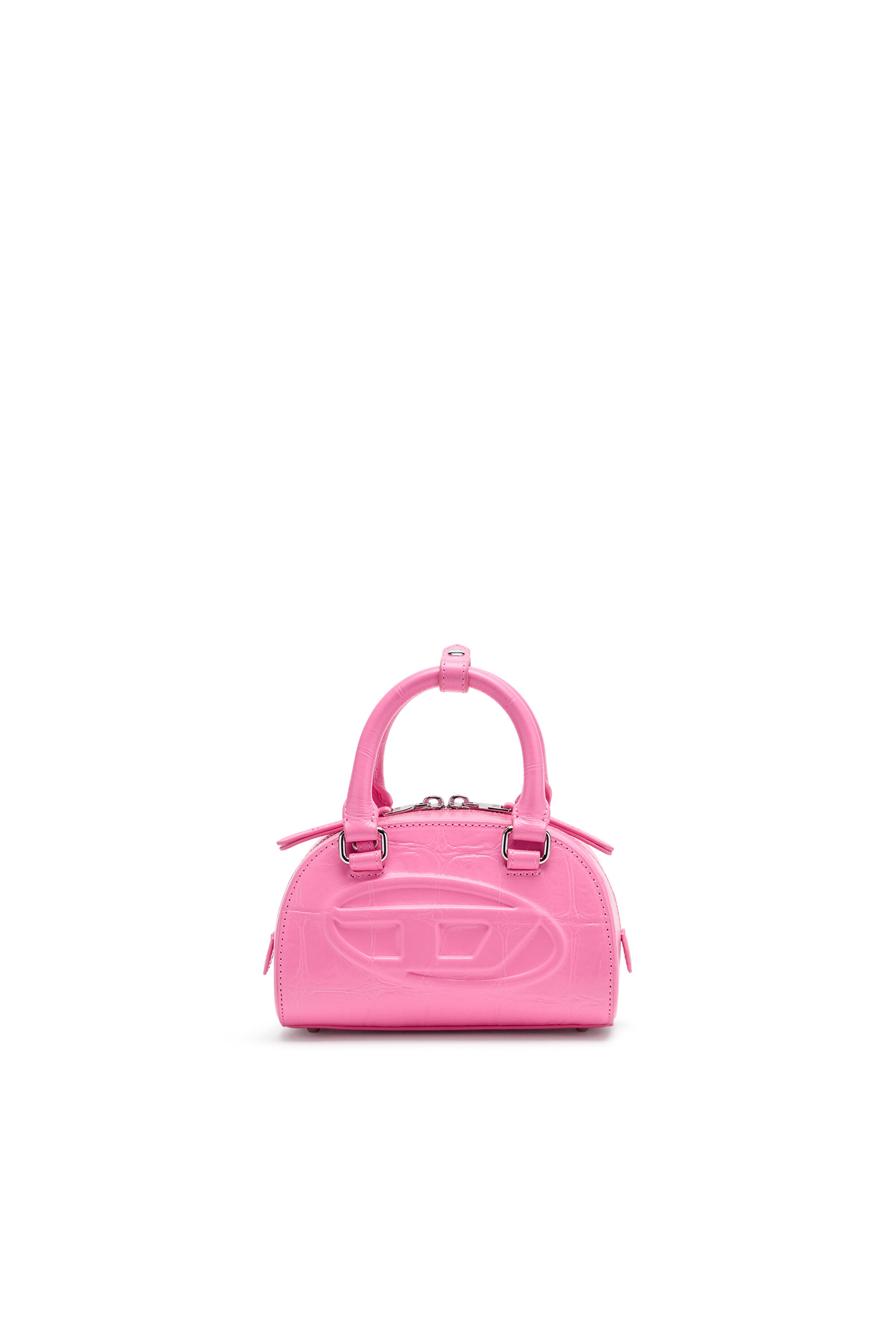 Women's 1DR Dome-Small bowling bag in croc-effect leather | Pink