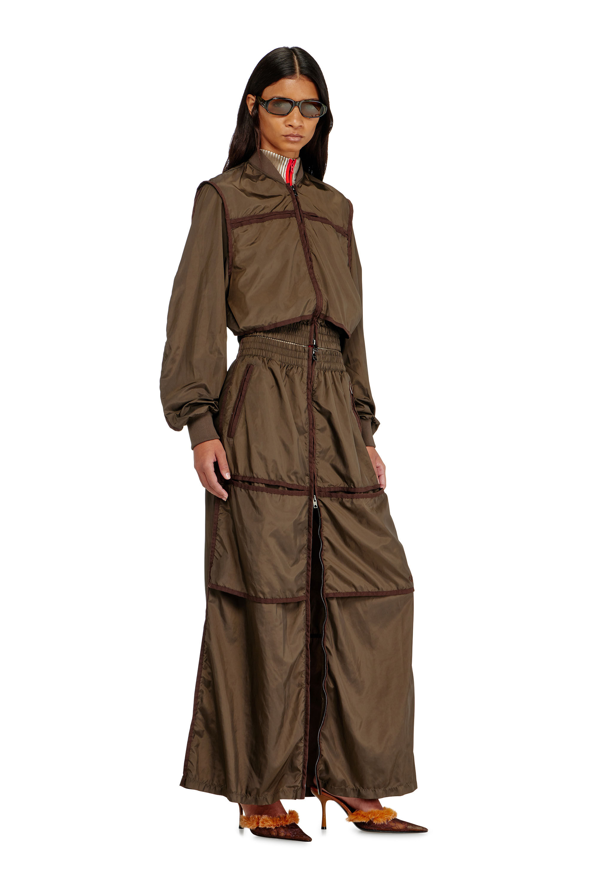 Diesel - G-OTHAM, Woman's Nylon jacket with tonal taping in null - 1