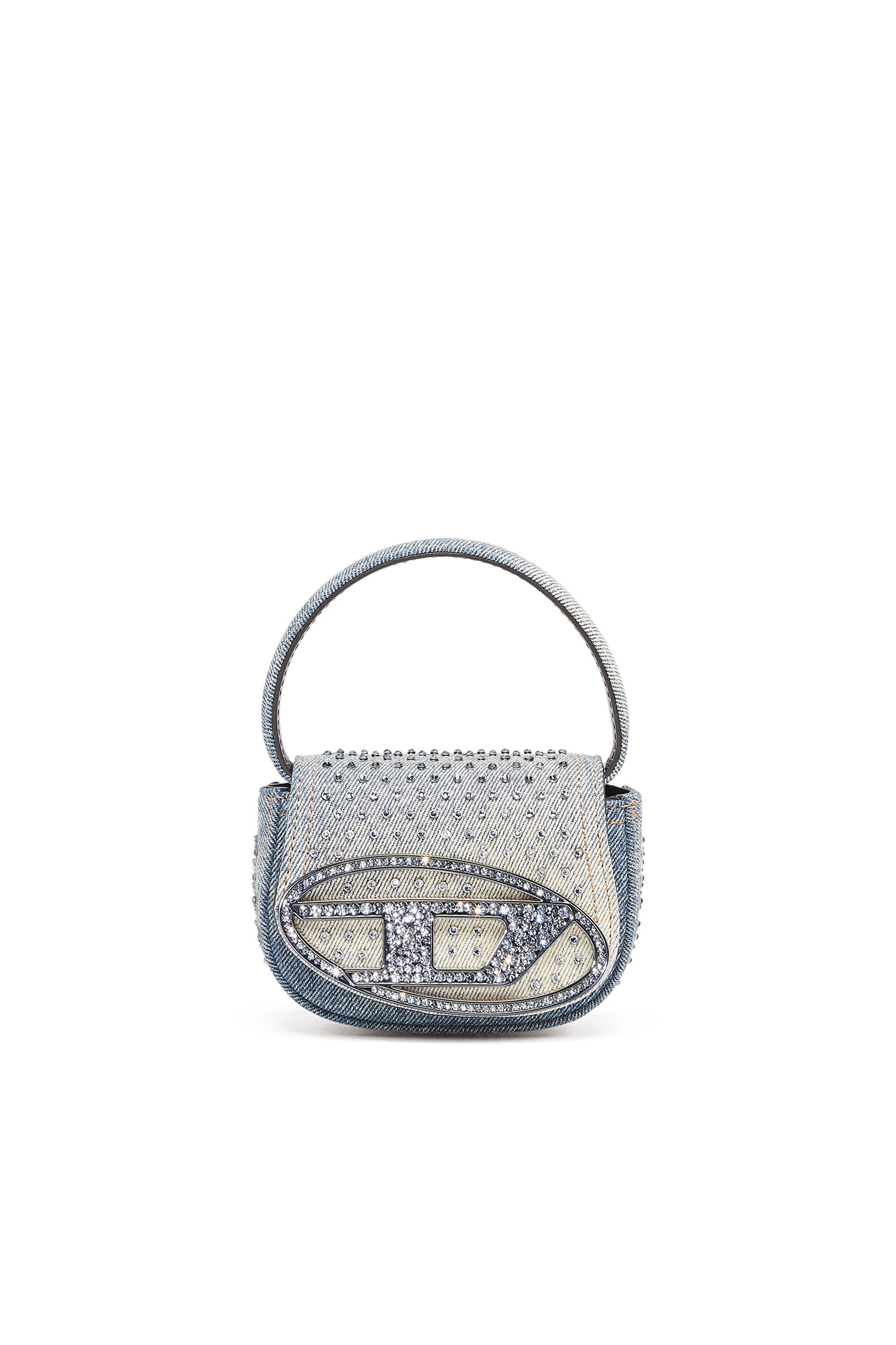 Women's 1DR XS - Iconic mini bag in denim and crystals
