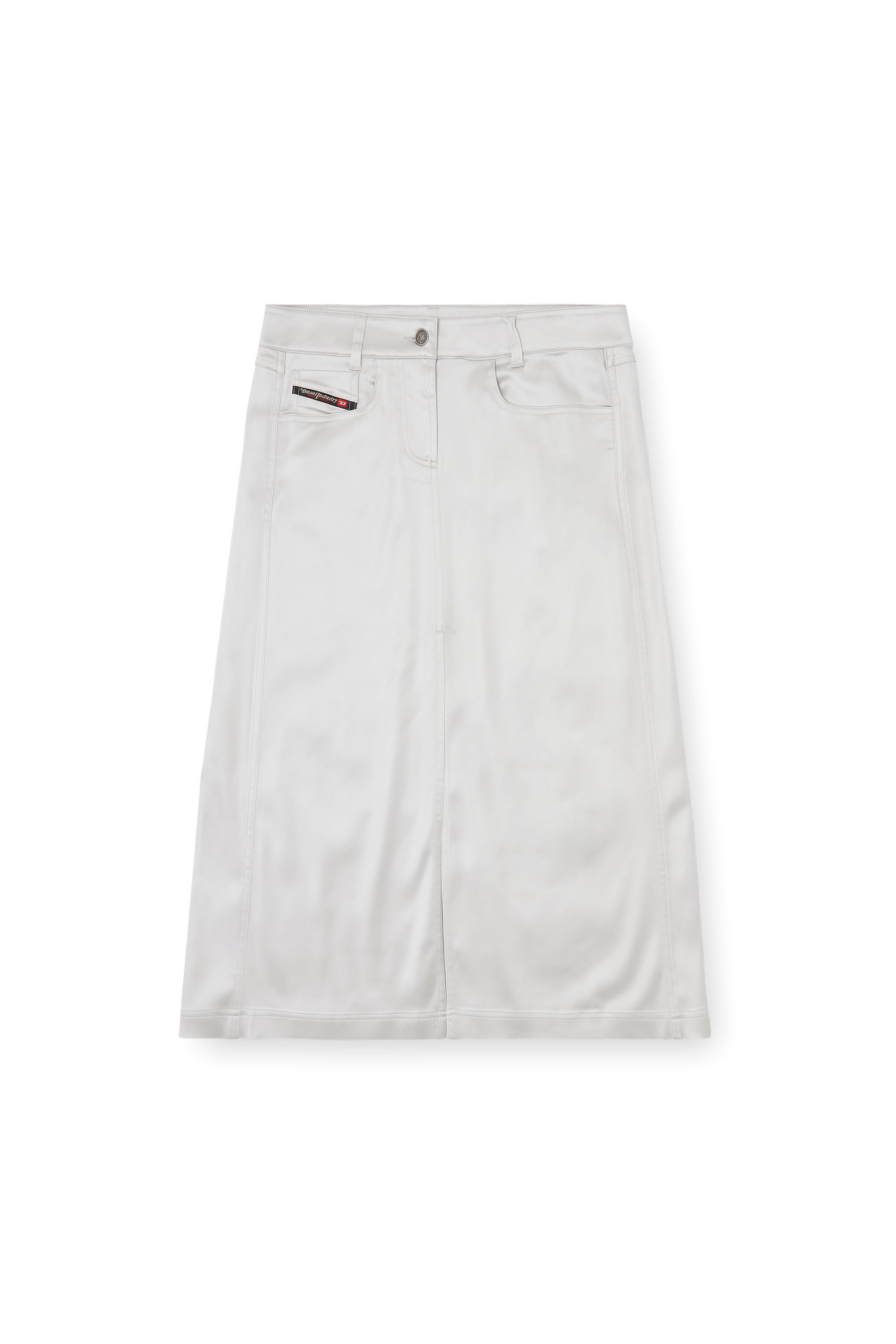 Diesel - O-EBBEY, Woman's Midi dress in stretch satin in White - 2