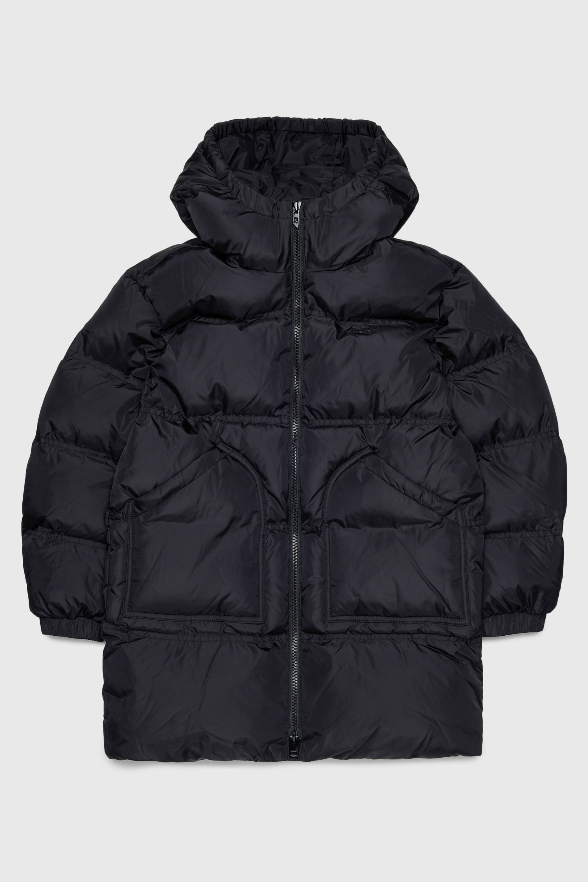 Diesel - JRIVONLONG, Unisex's Puffer coat with oversized pockets in Black - 1