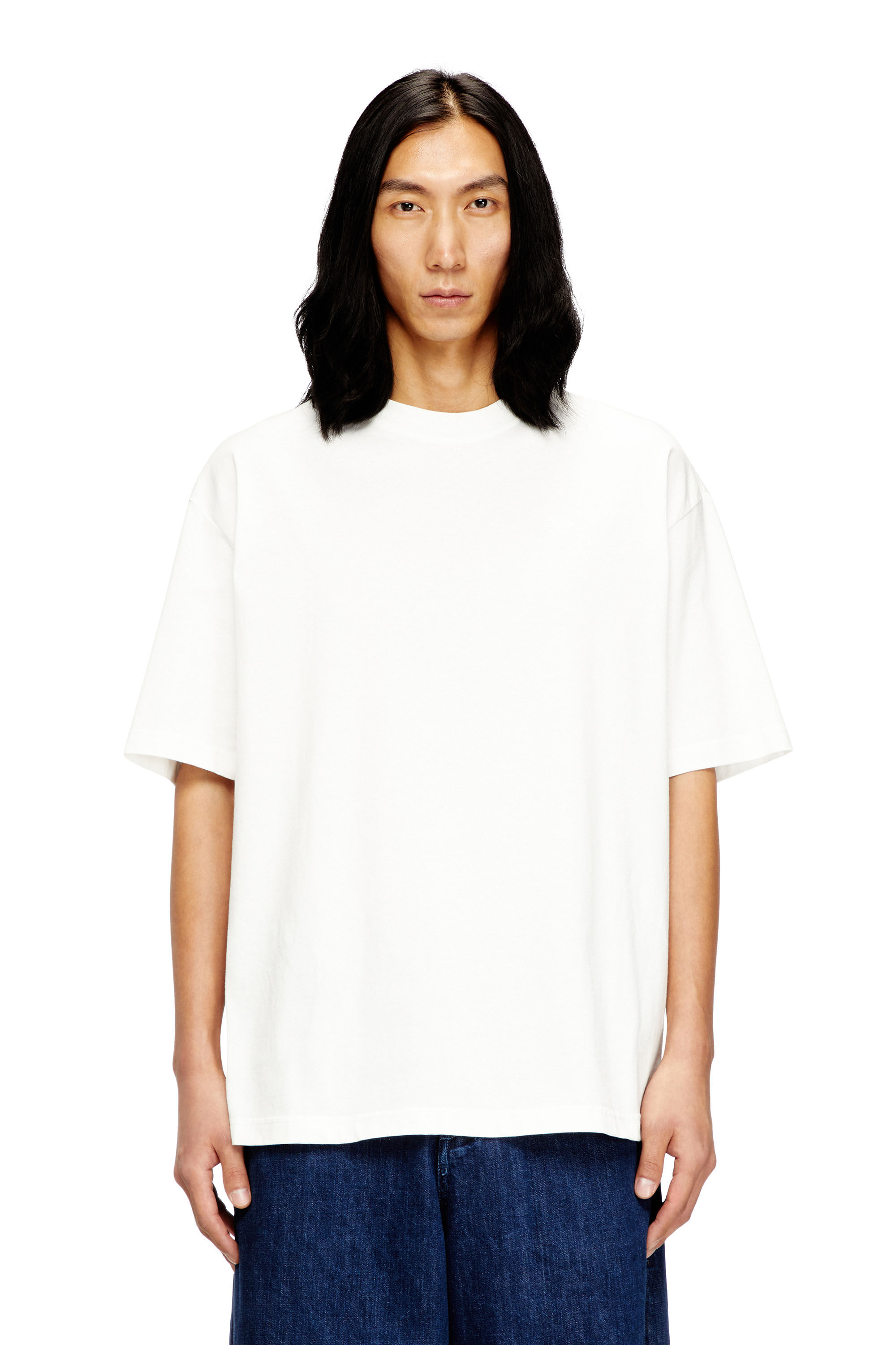 Diesel - T-BOGGY-MEGOVAL-D, Man's T-shirt with maxi oval D embroidery in White - 3