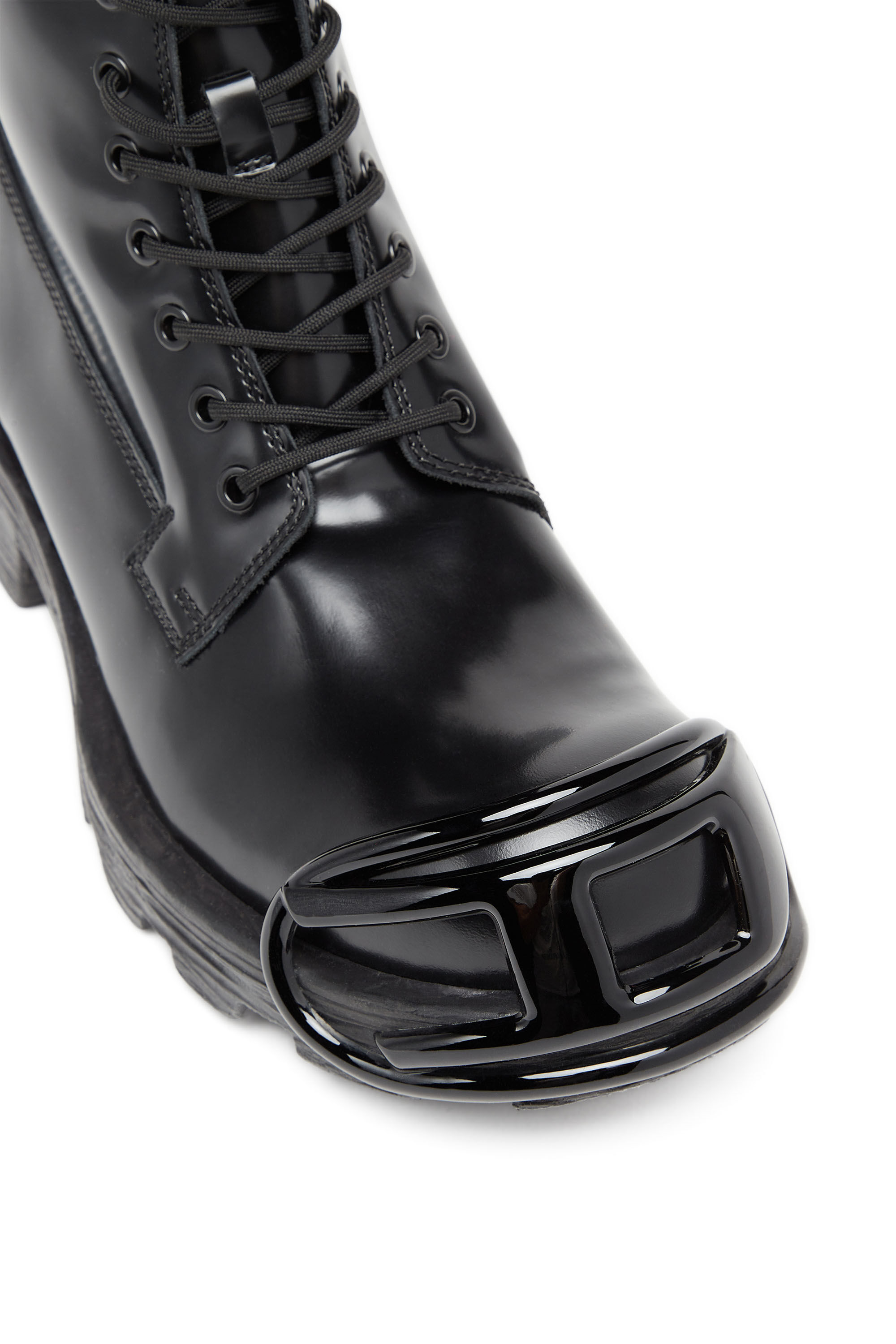 Men's D-Hammer-Leather boots with oval D toe guard | Black | Diesel DK