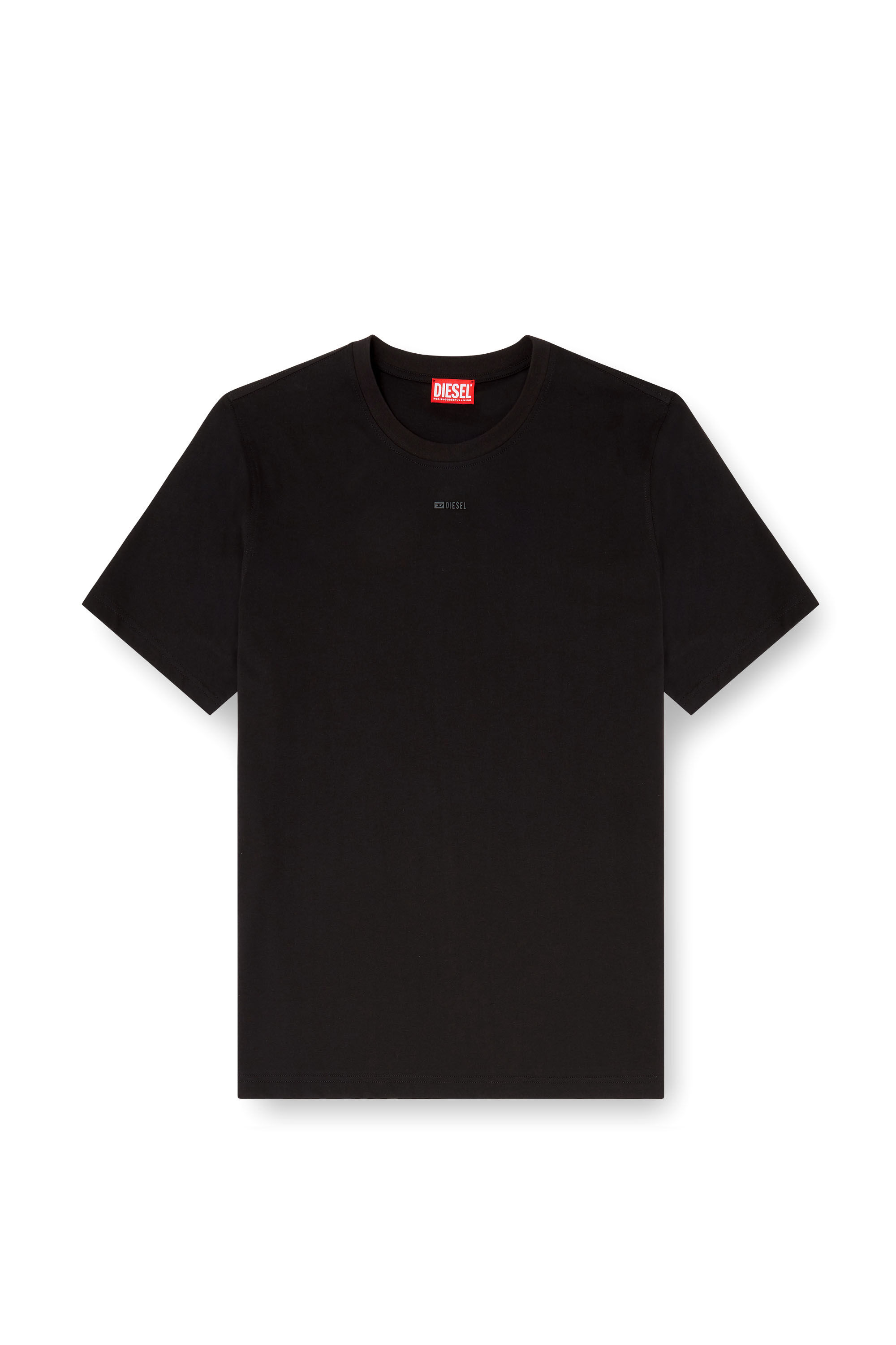 Men's T-shirt with micro metal logo | Black | Diesel DK
