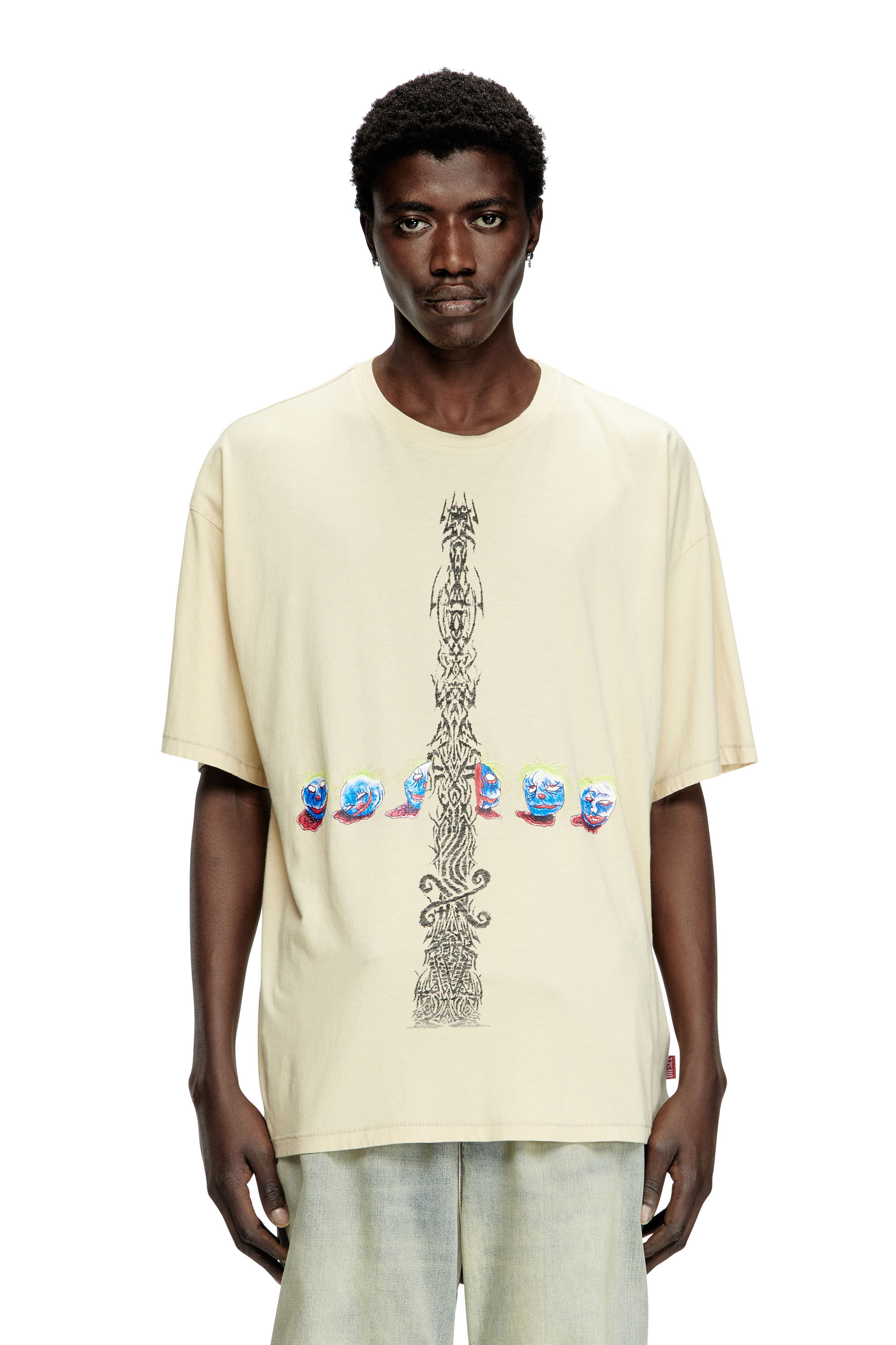 Diesel - T-BOXT-R4, Man's Acid-wash T-shirt with printed graphics in White - 3