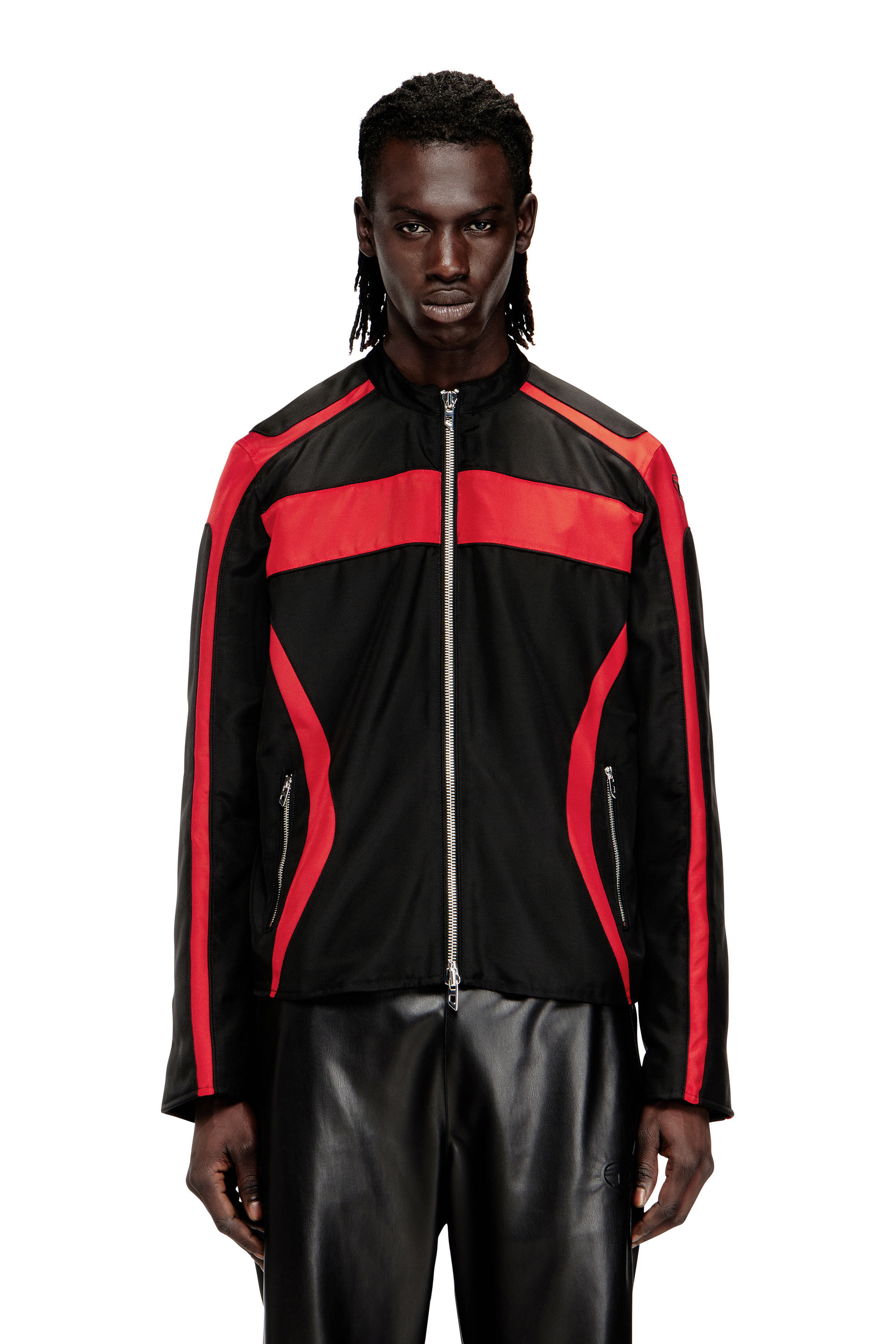 Men's Biker jacket in colour-block canvas | Multicolor | Diesel
