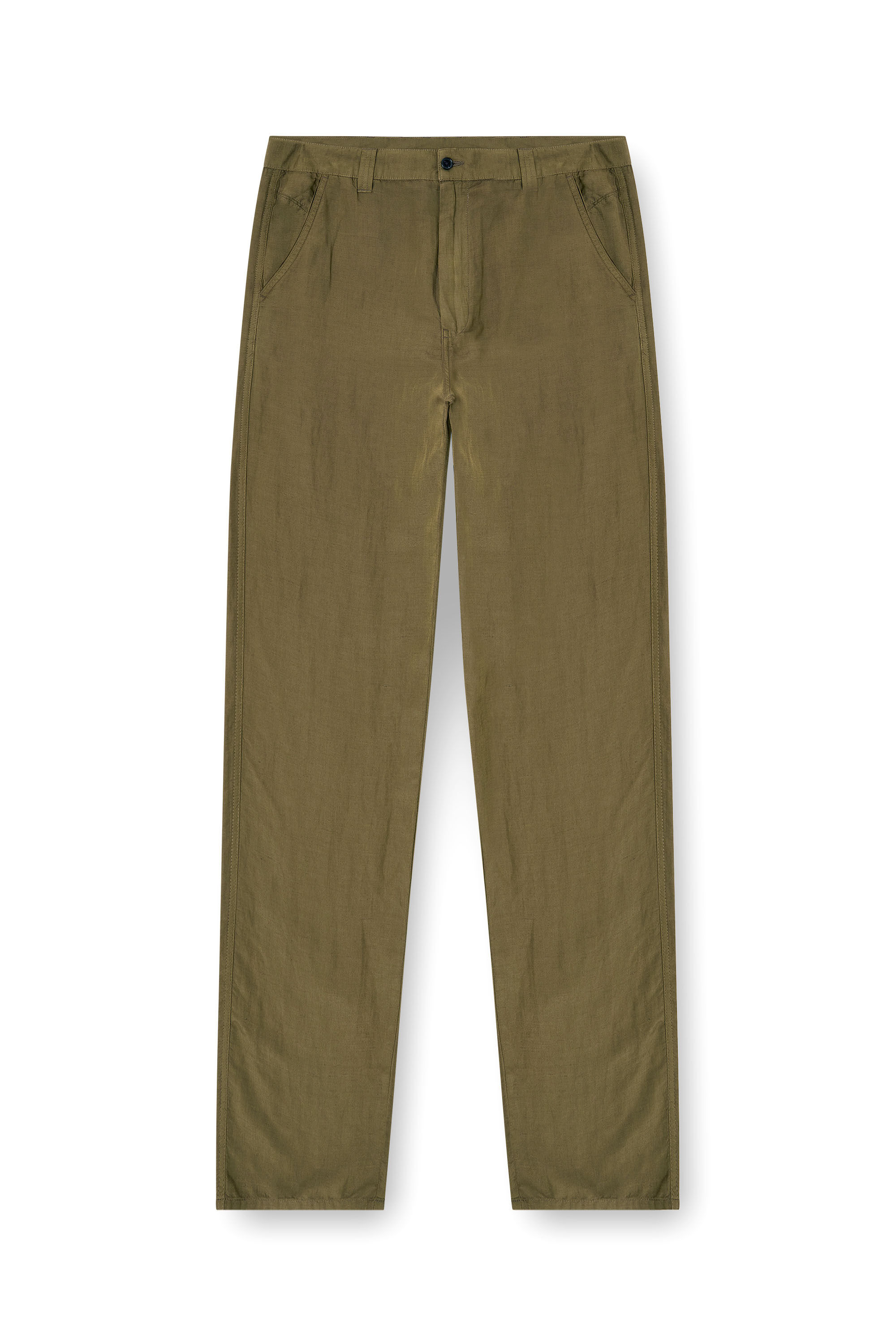 Men's Linen-blend pants with wide leg | Green | Diesel DK