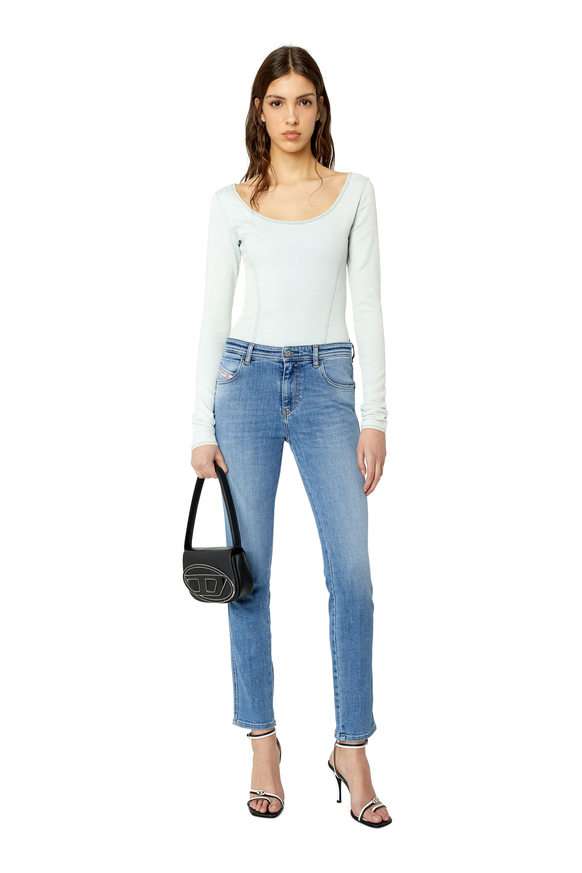 Diesel - 2015 Babhila 09C01 Skinny Jeans, Medium blue - Image 1