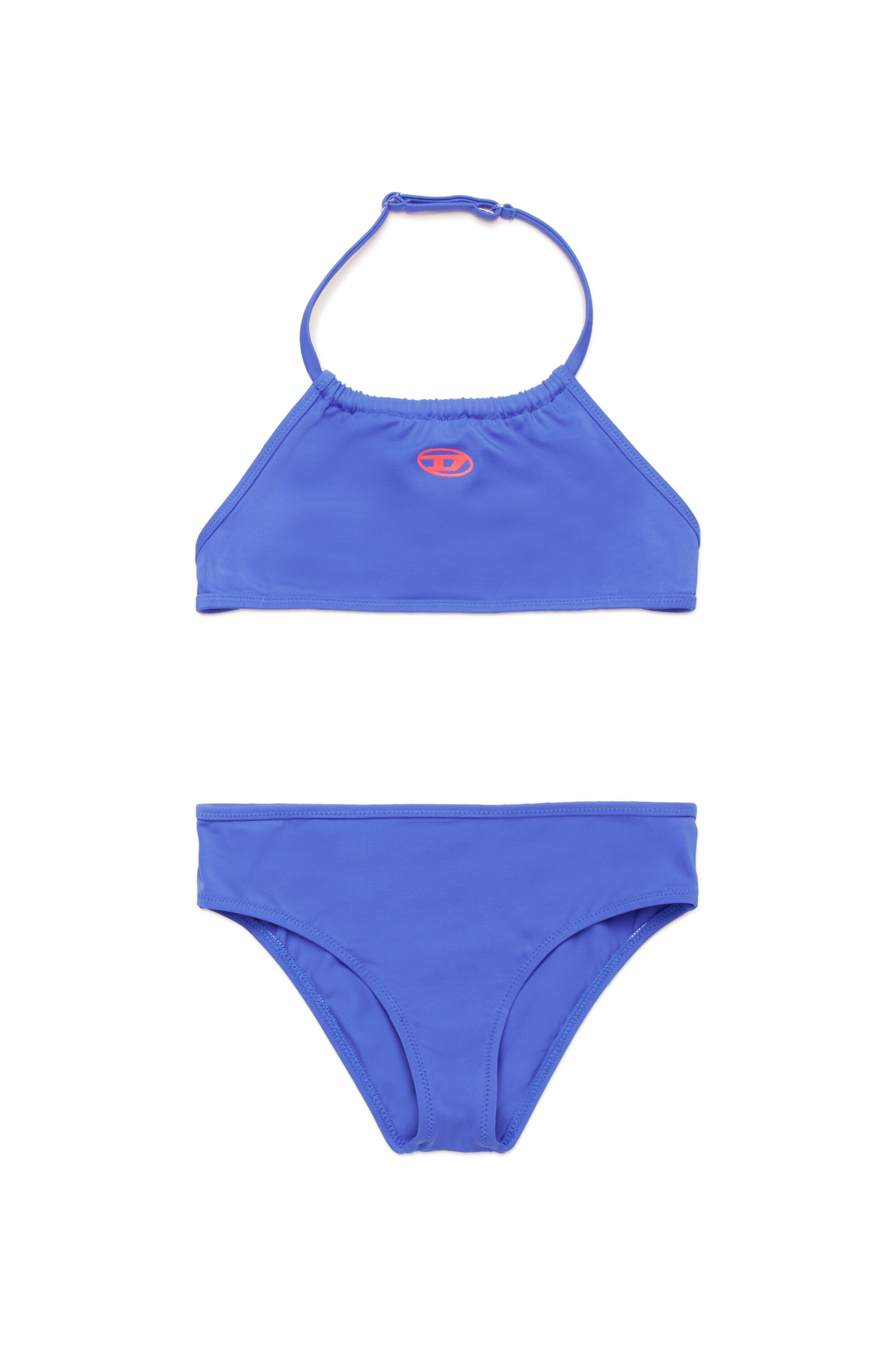 Diesel - MLEAX, Woman's Halter bikini with Oval D logo in Blue - 1