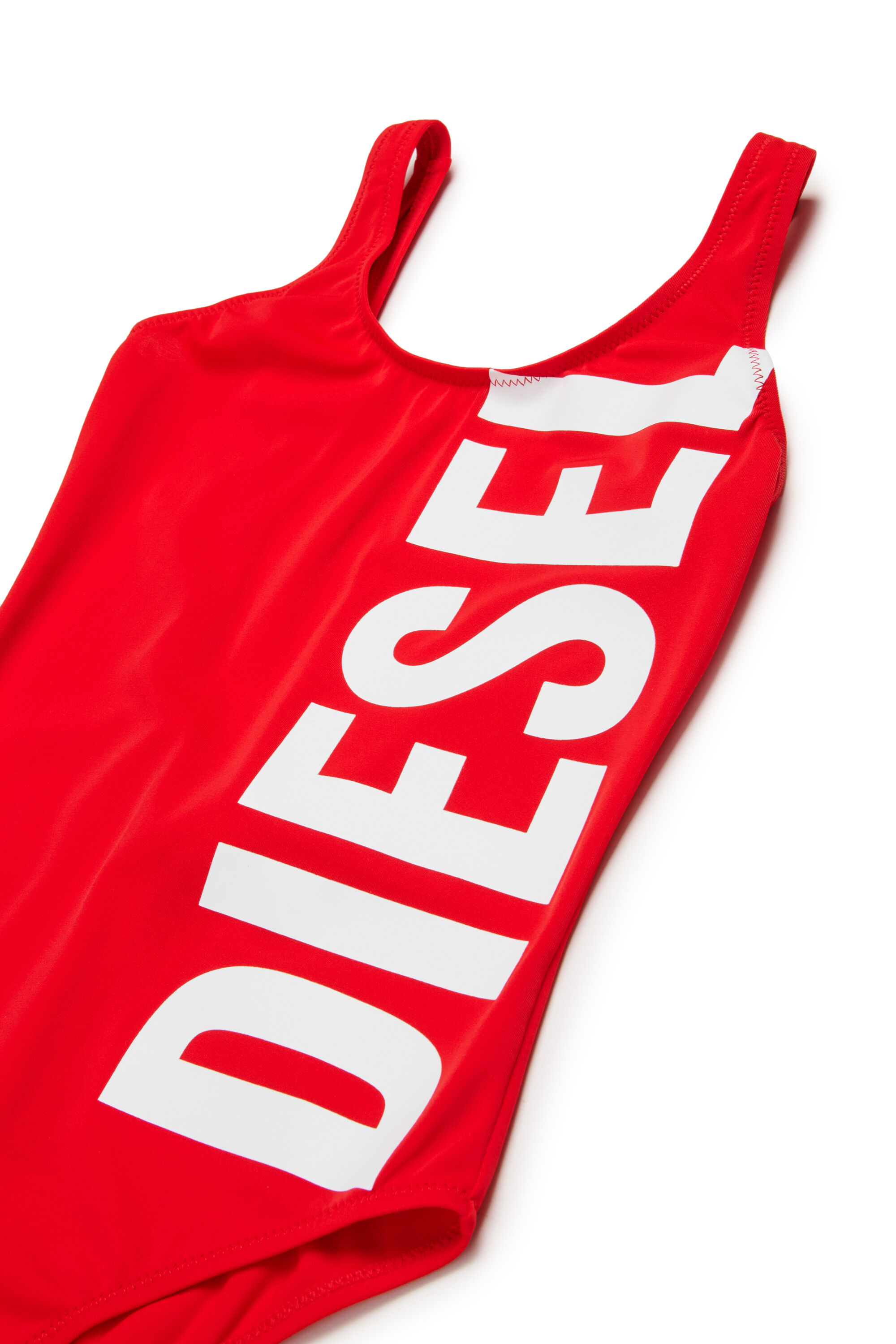 Diesel - MIDELY, Woman's Swimsuit in solid colour with maxi logo in Red - 3