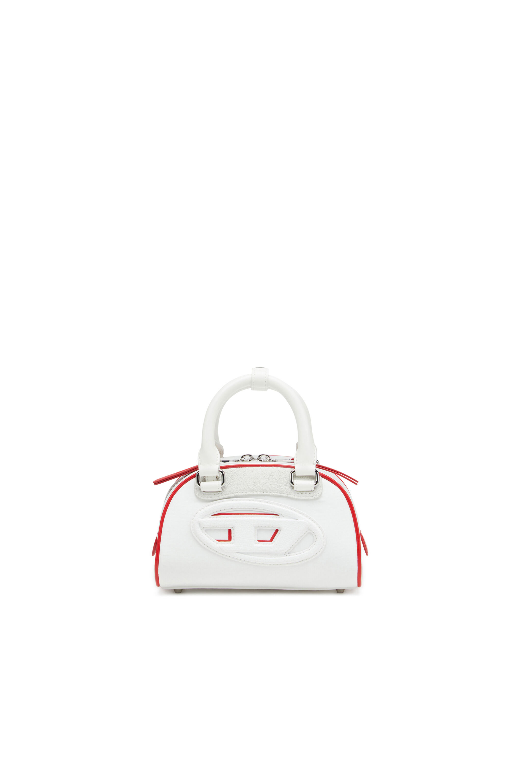 Diesel - 1DR DOME CROSSBODY, Woman's 1DR Dome-Colour-block mini bowling bag in White - 1