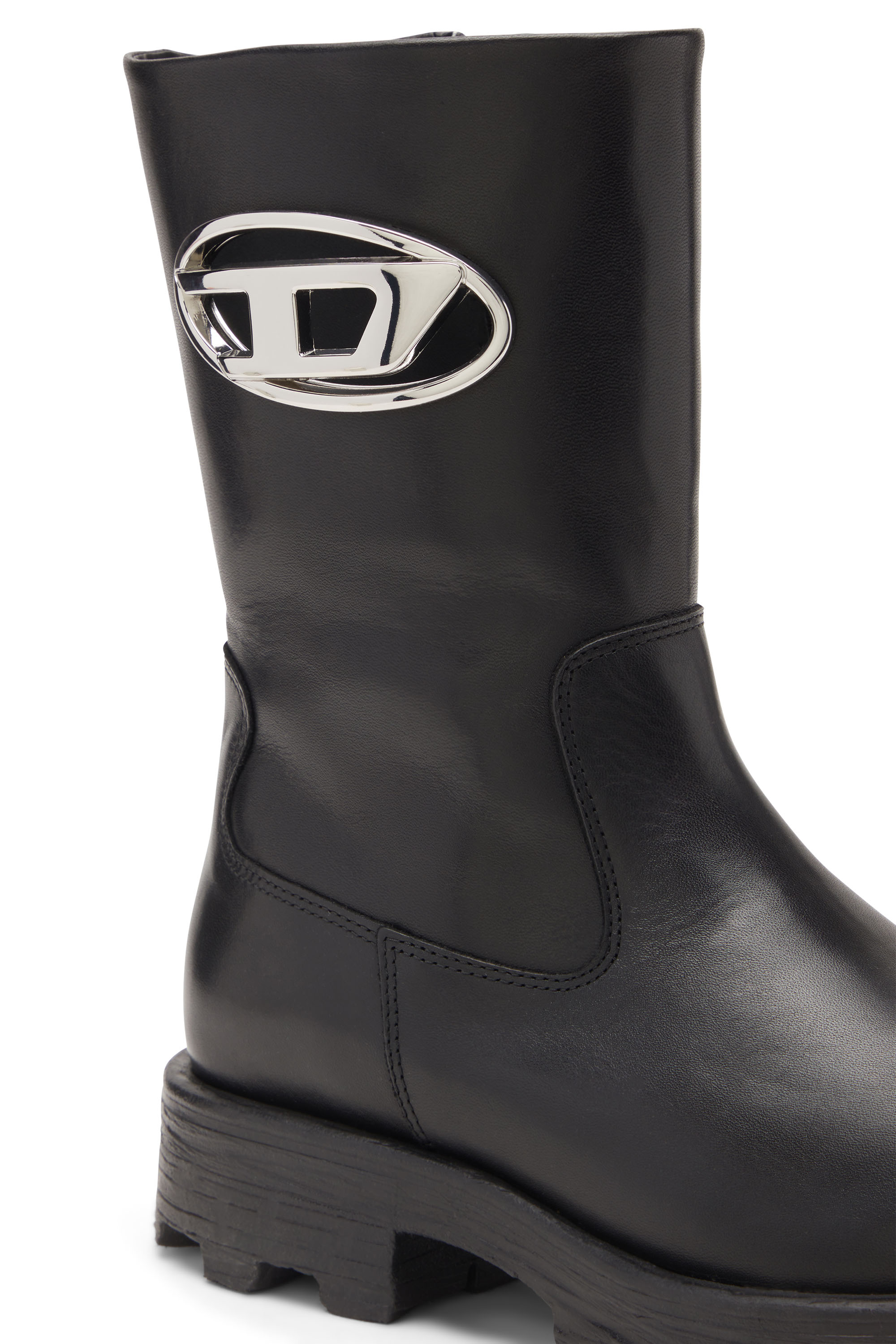 Diesel - D-HAMMER BKR D W, Woman's D-Hammer-Biker boots in shiny leather in Black - 6