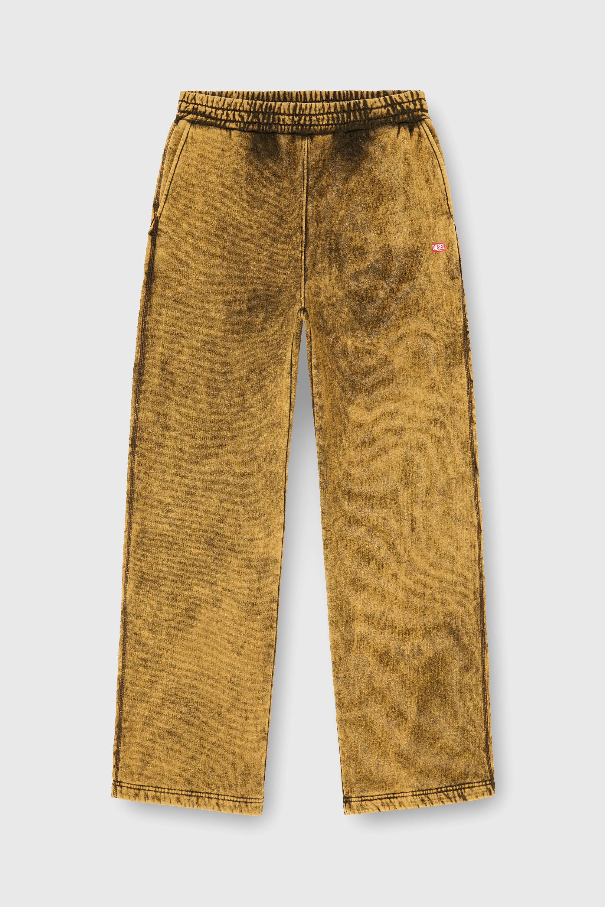 Diesel - P-MARTAINS-RAW, Man's Acid-wash sweatpants with raw edges in Light Brown - 2