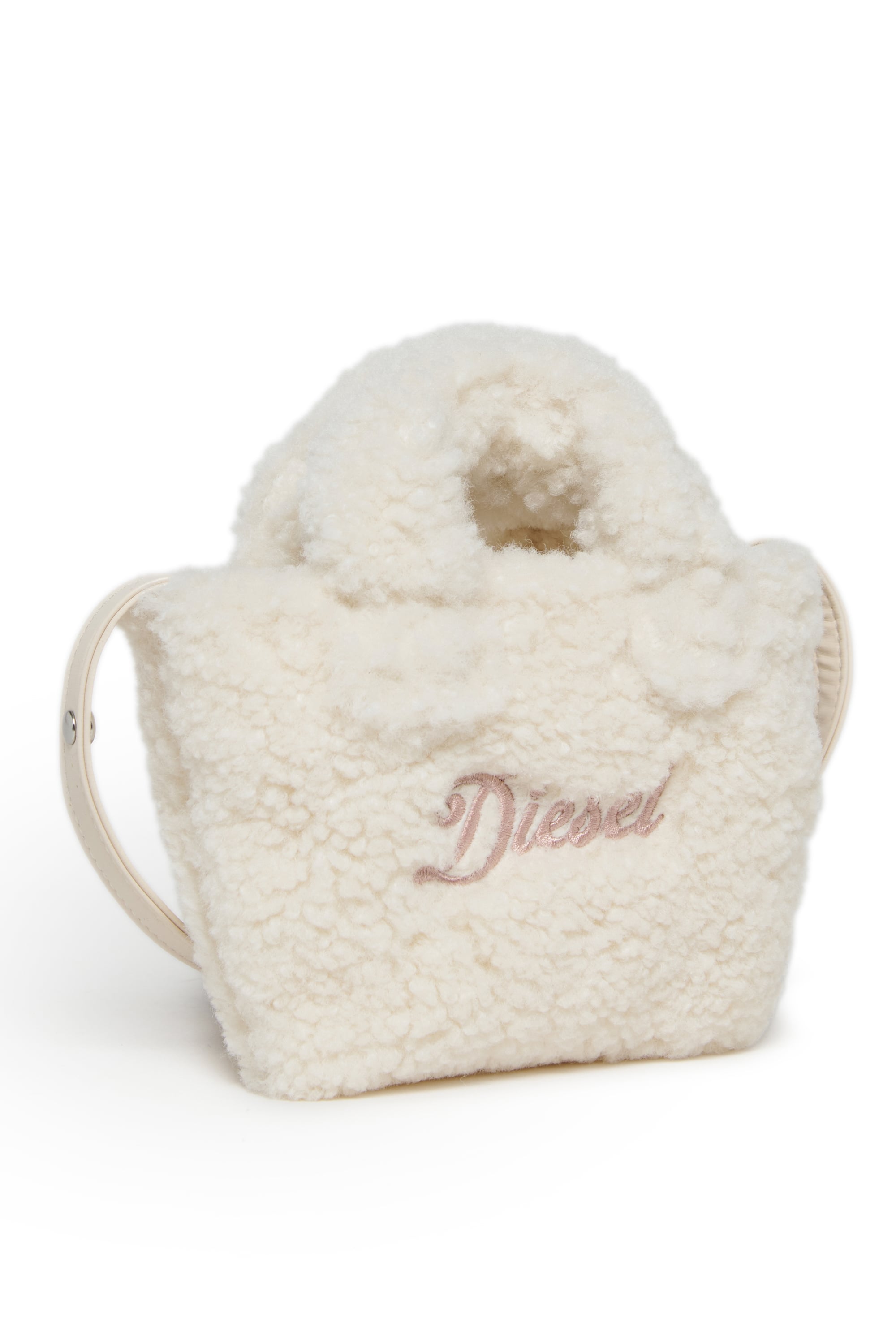 Diesel - WIXIT, Woman's WIXIT - Mini bag in teddy fleece in White - 3