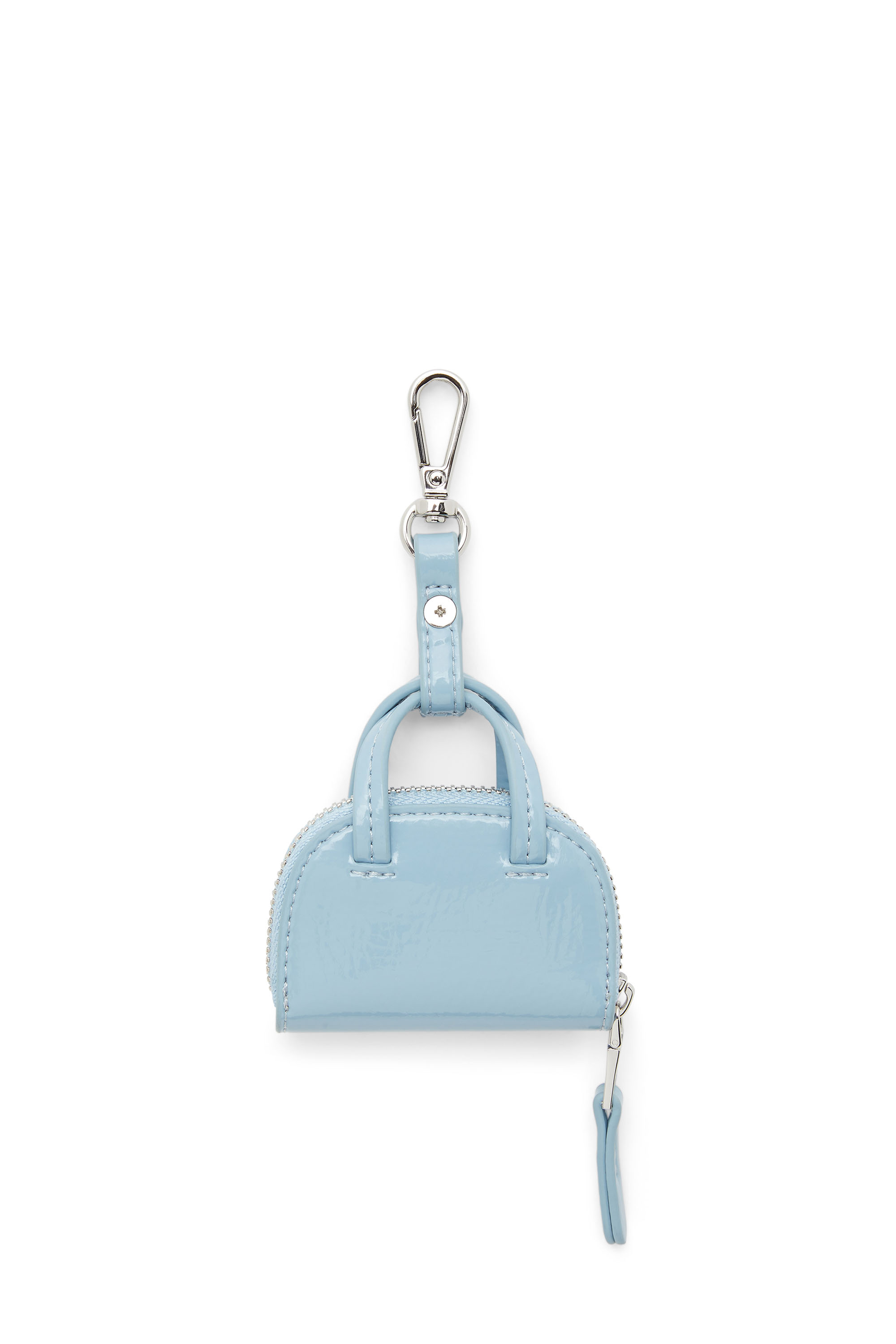 Diesel - 1DR DOME CHARMS, Woman's Bag charm in glossy, crinkled naplak in Azure - 3