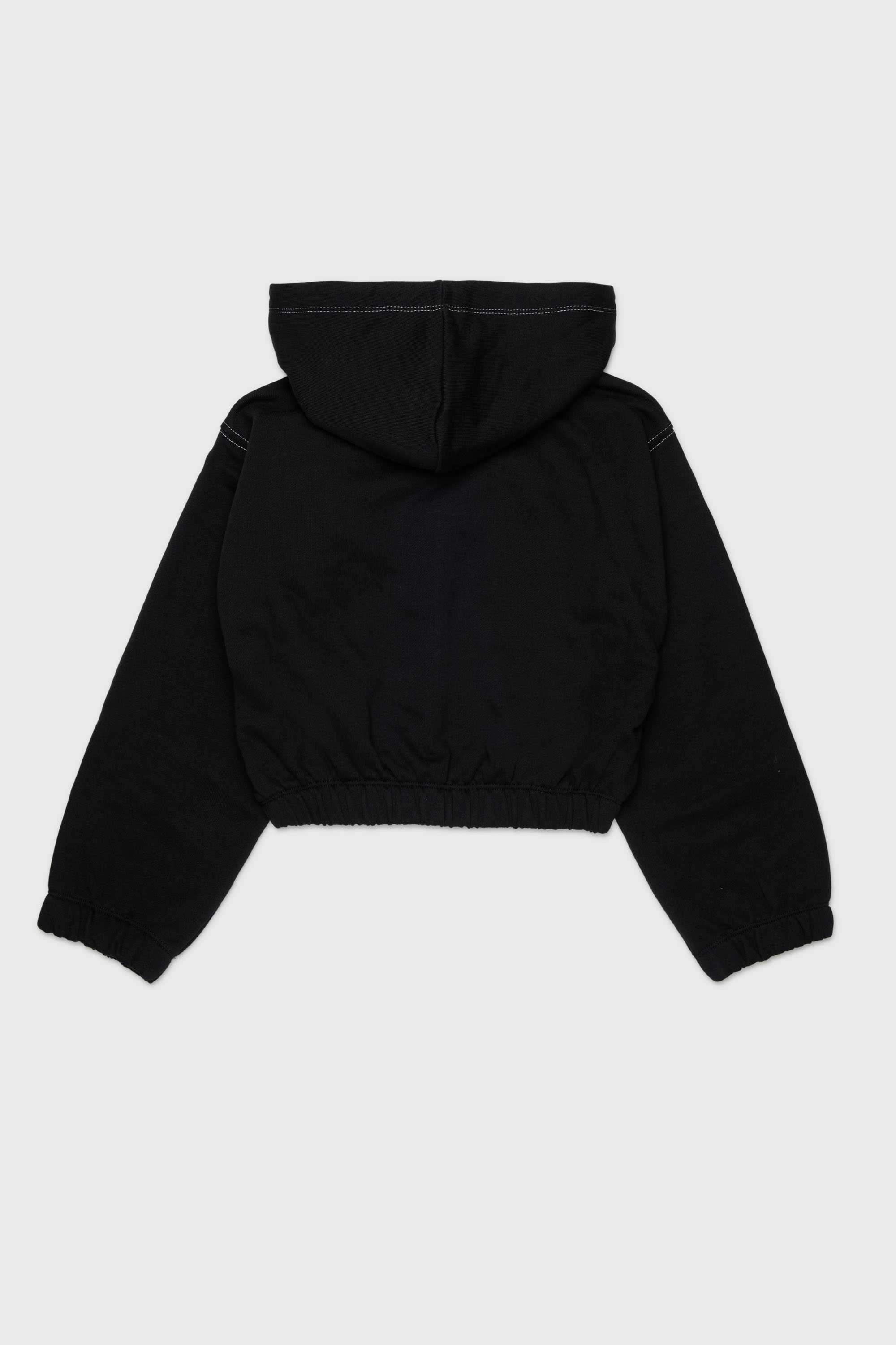 Diesel - SROSET, Woman's Hoodie with denim rose appliqu&eacute; in Black - 2
