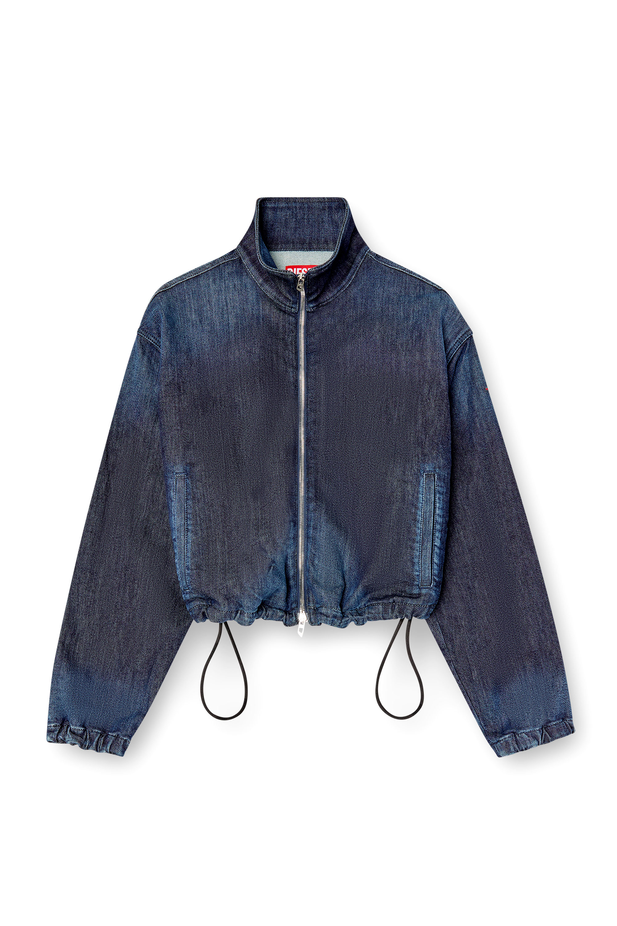 Diesel - DE-SANDERZ JOGG, Woman's High-neck JoggJeans jacket in Dark Blue - 3