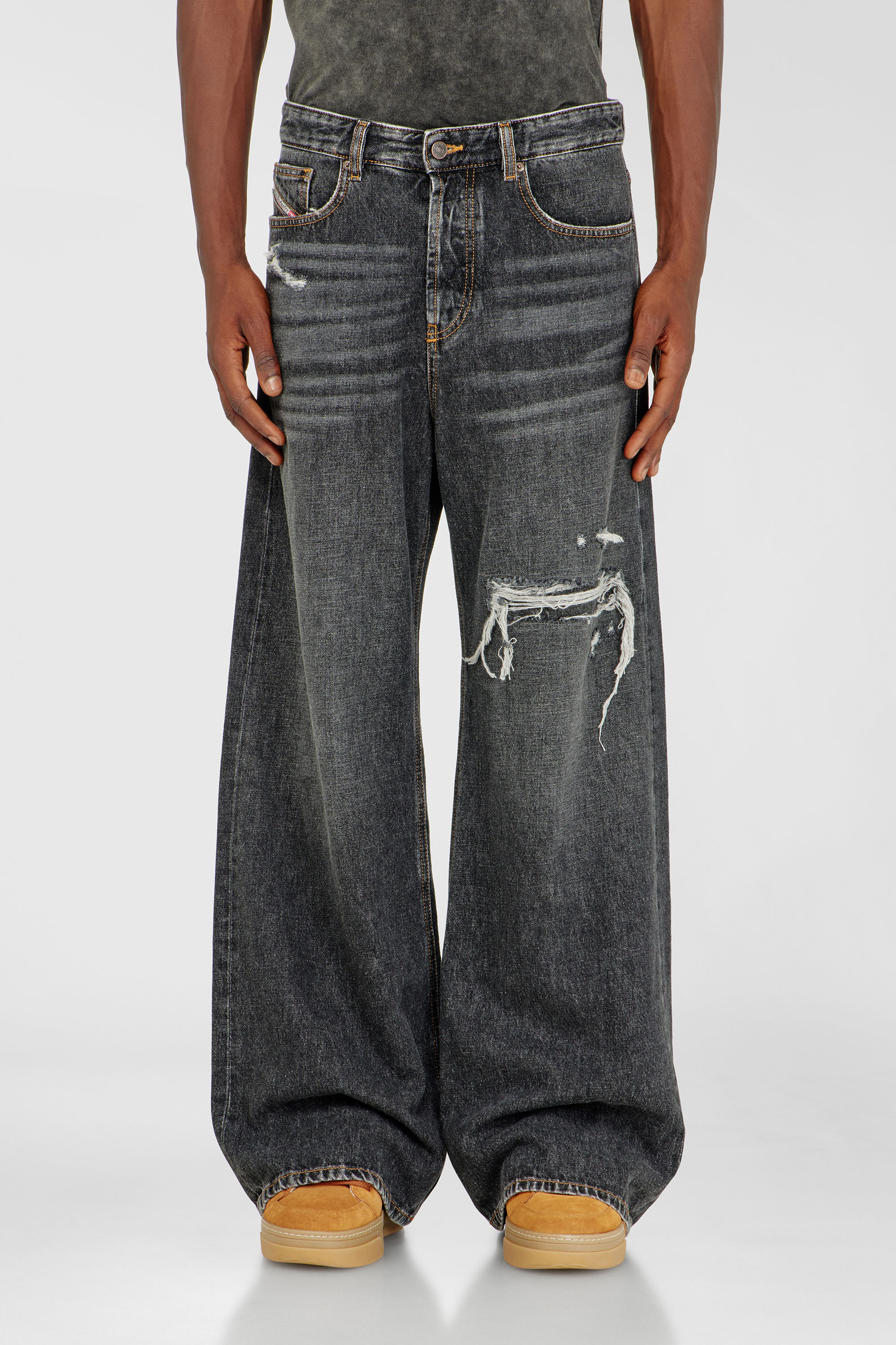 Diesel - Man's Relaxed Jeans D-Rise 007DN, Black/Dark grey - 1