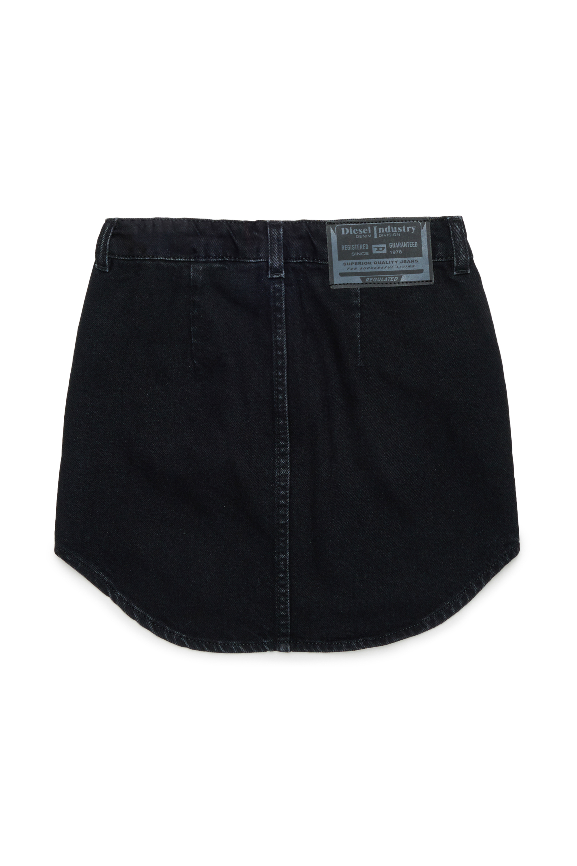 Diesel - GEARD, Woman's Denim mini skirt with curved hem in Black/Dark grey - 2