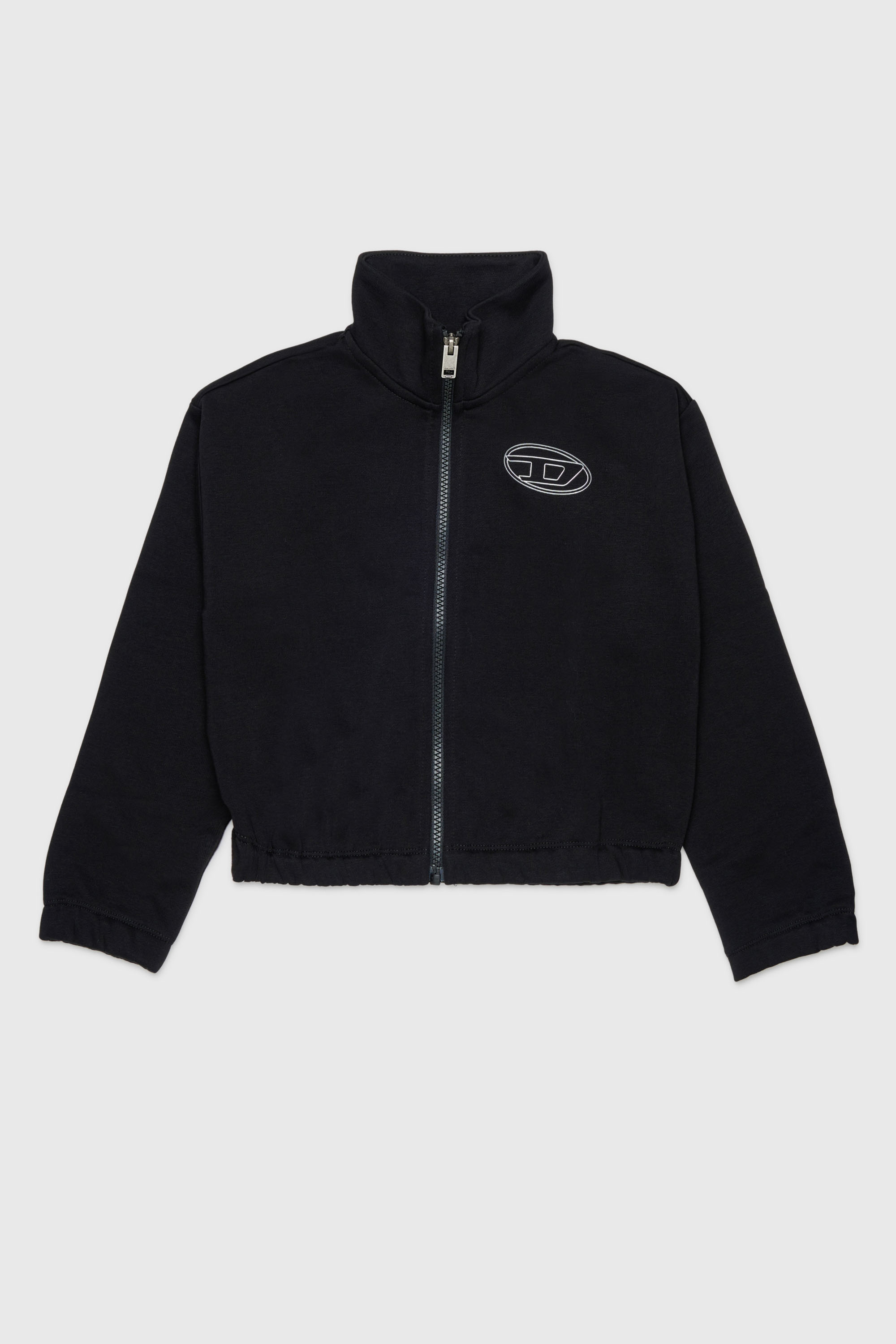 Diesel - SALILA, Woman's Zip-up sweatshirt with Oval D logo in Black - 1