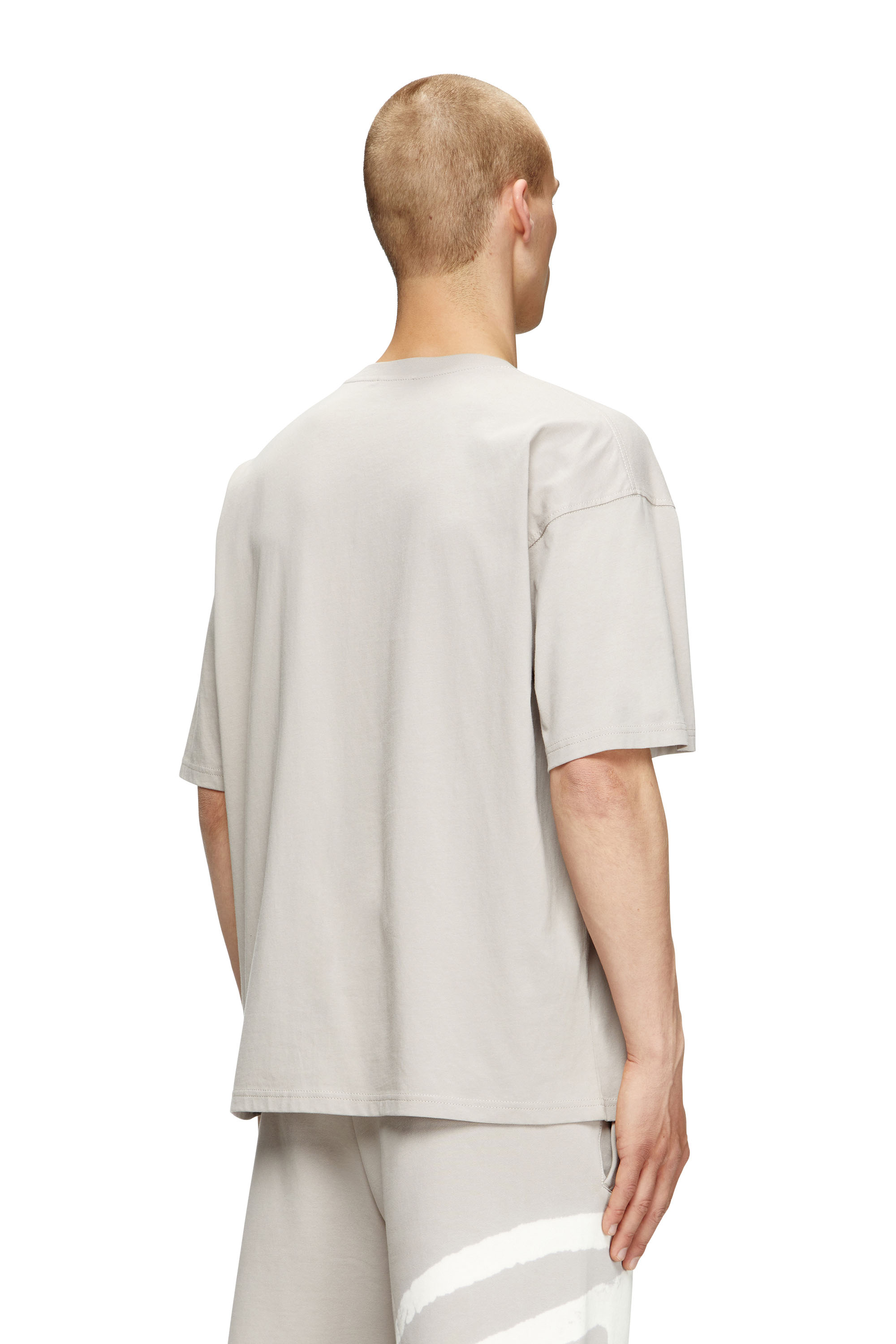 Diesel - T-BOXT-BLEACH, Man's T-shirt with bleached Oval D logo in Grey - 4
