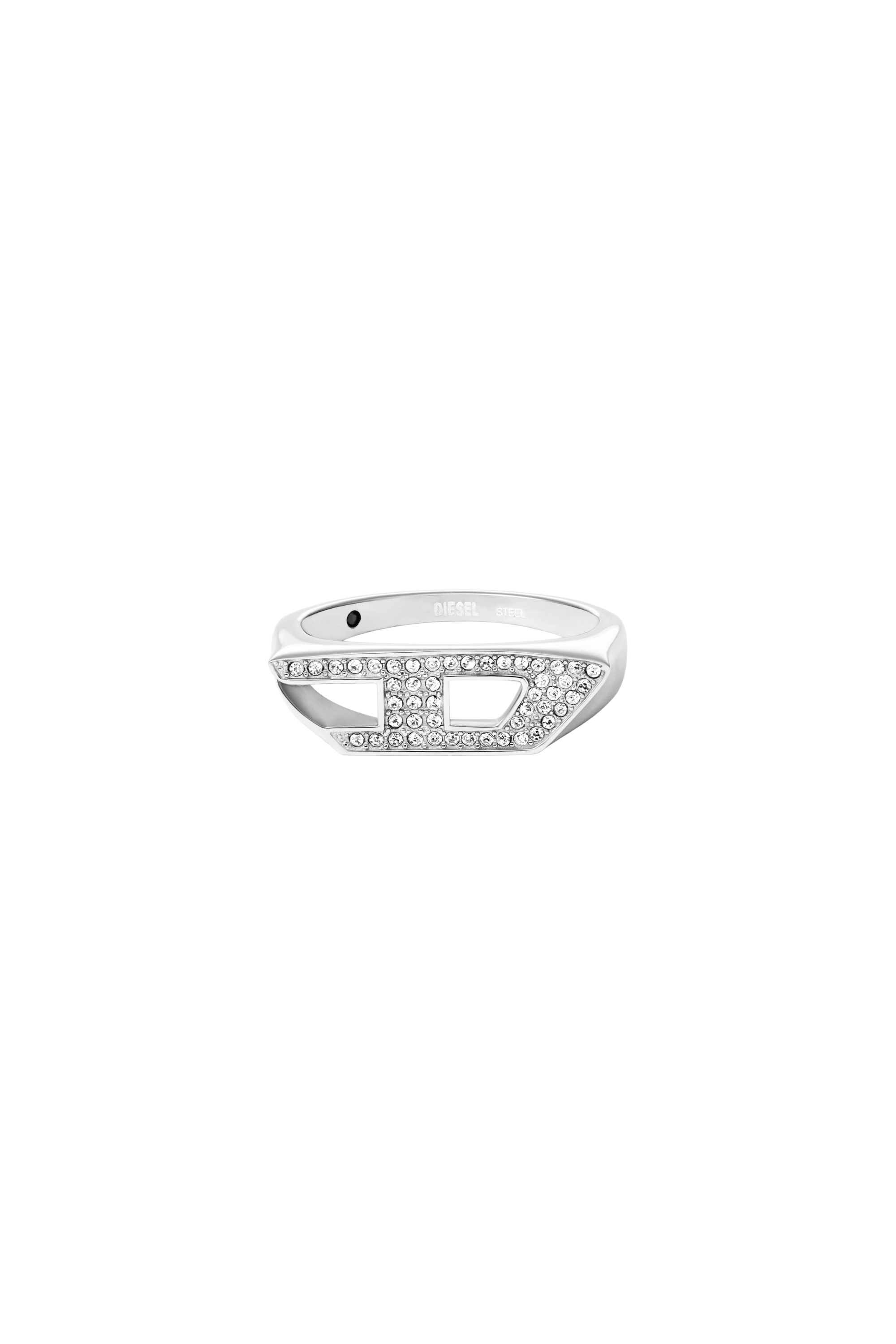 Diesel - DX1629040 JEWELLERY, Unisex's Stainless steel glitz signet ring in Silver - 2
