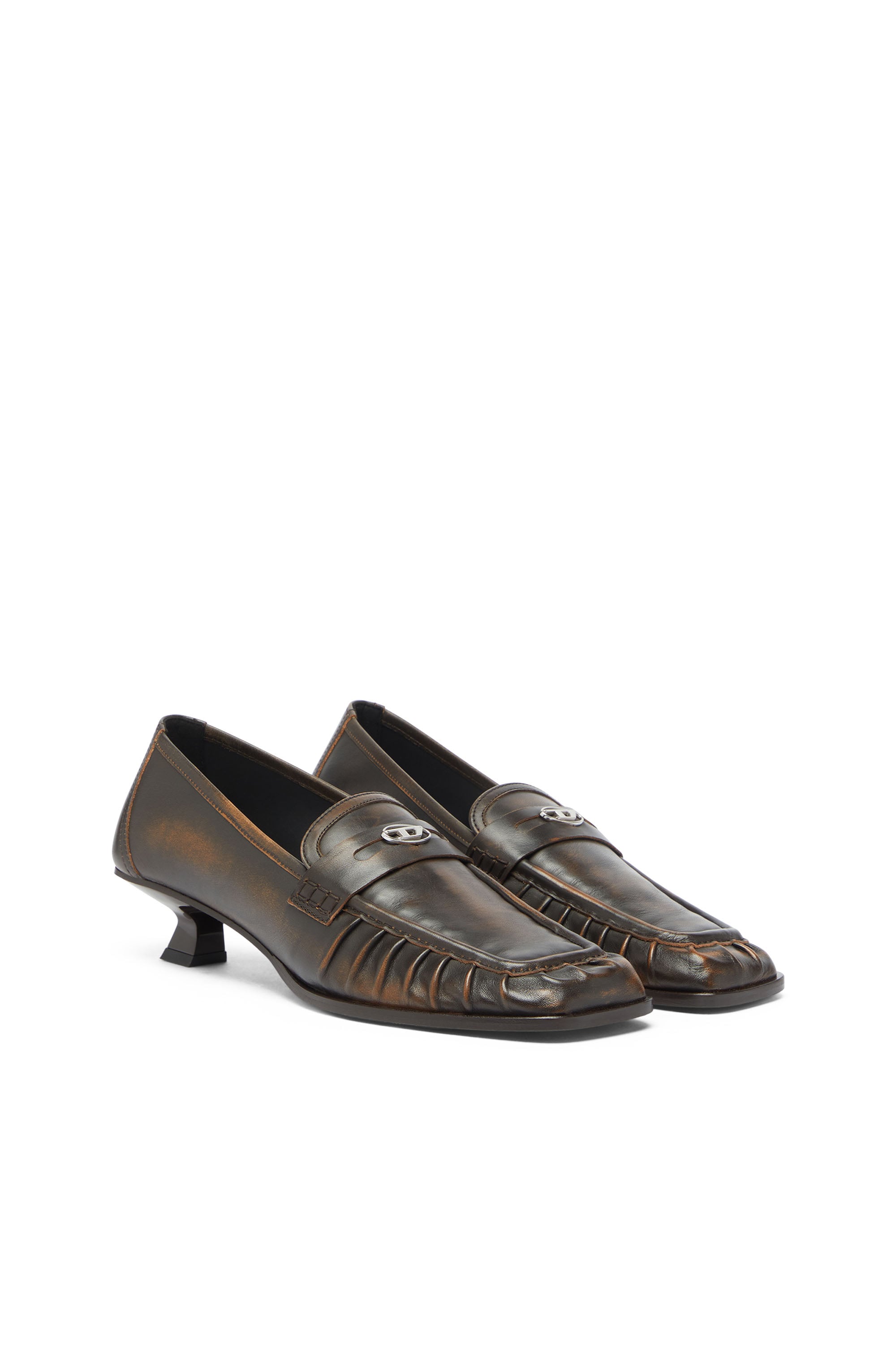 Diesel - D-AMBER MOC 30, Woman's D-Amber - Penny loafers in leather in Brown - 2