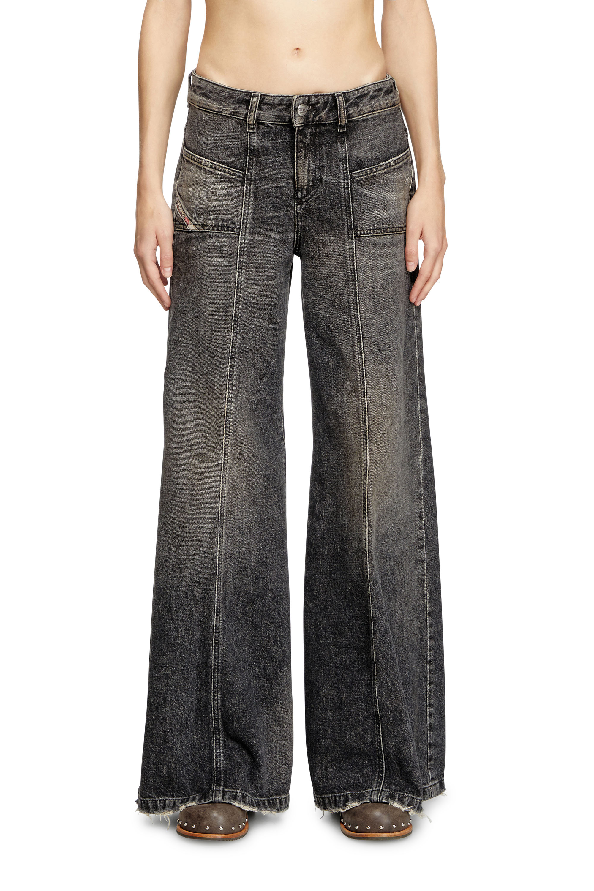 Diesel - Woman's Flare Jeans D-Akii 007Z2, Black/Dark grey - 2