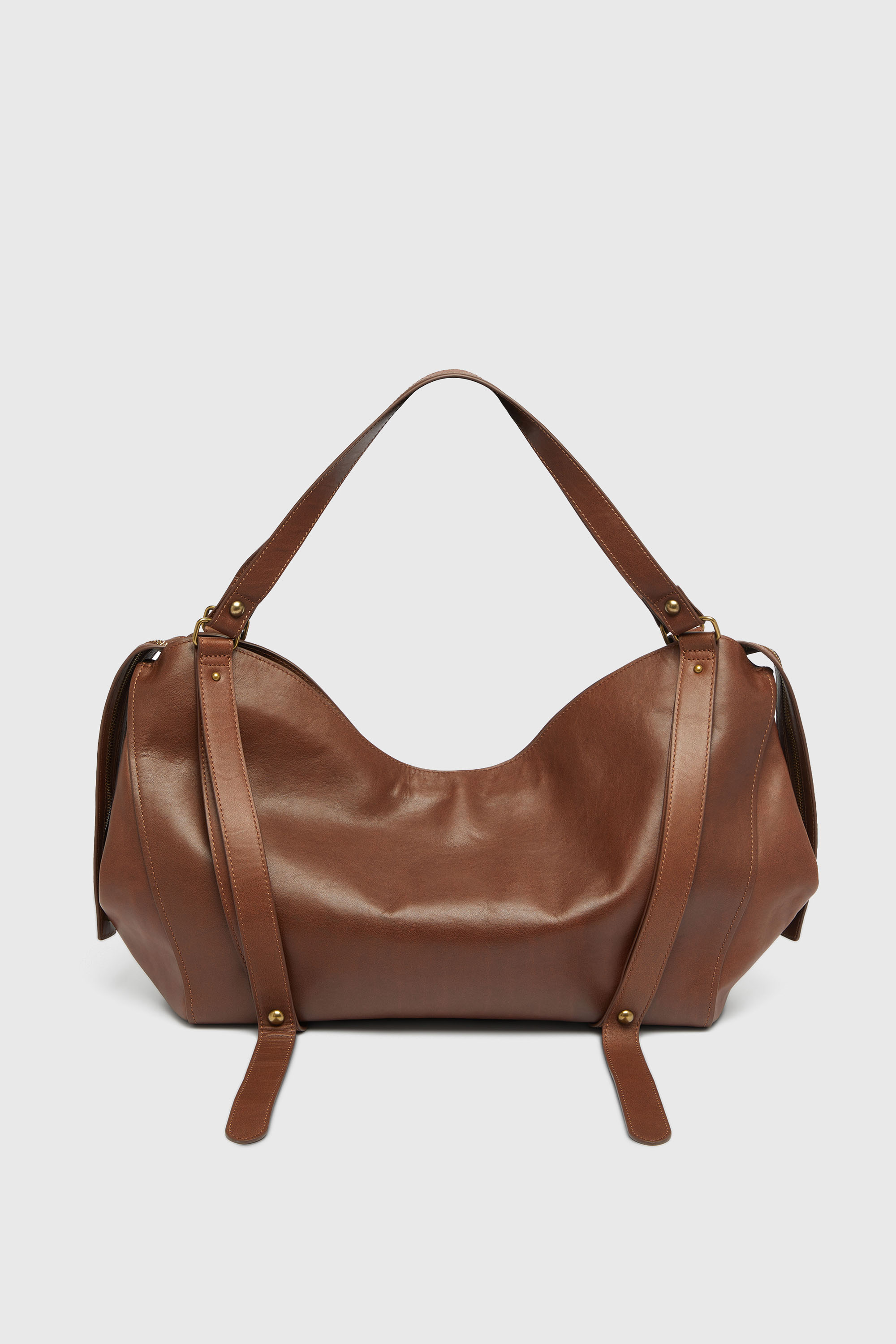 Diesel - D-ONE TOPHANDLE L, Unisex's D-One-Large top-handle bag in treated leather in Brown - 2