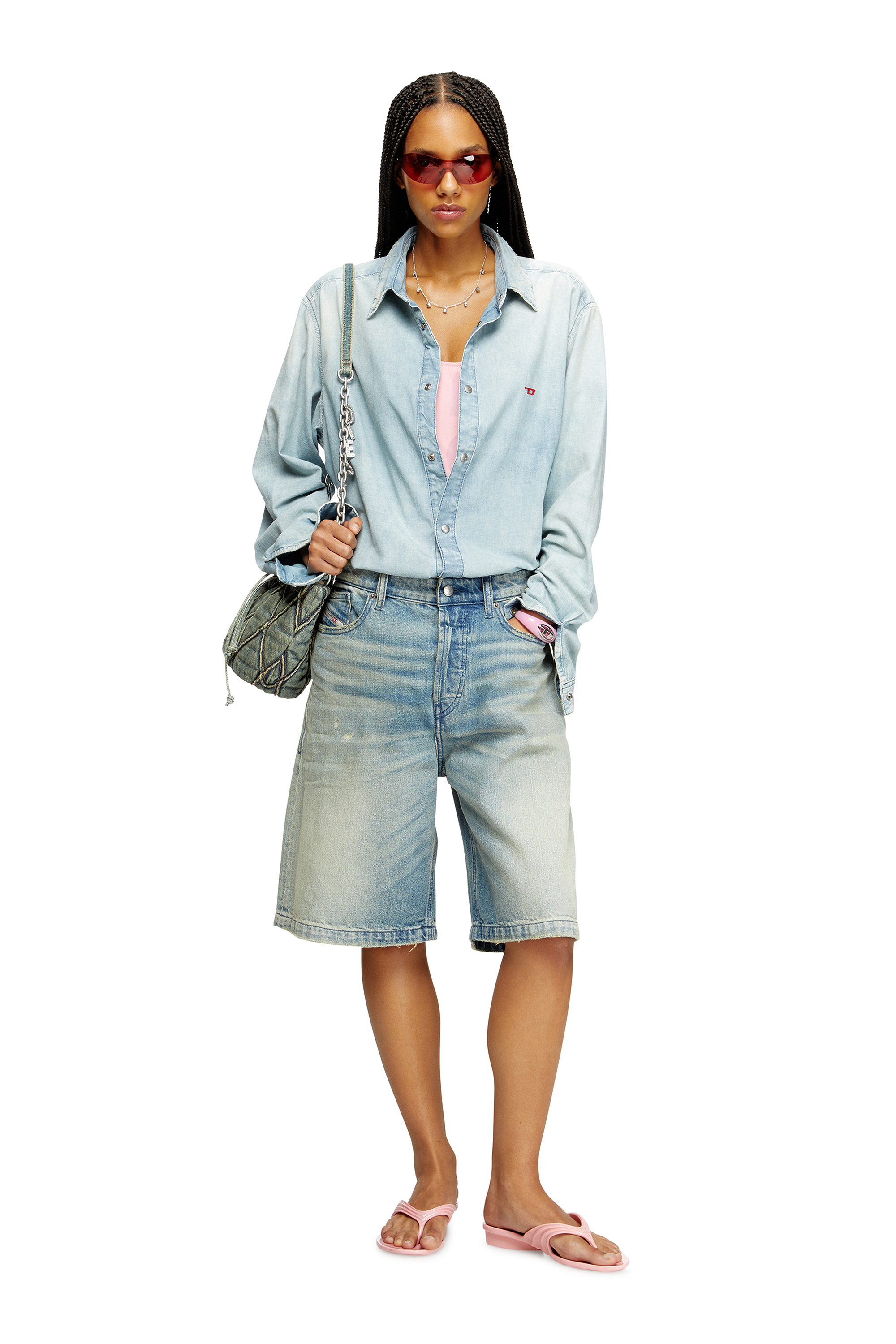 Diesel - MELISSA QUANTUM THONG, Woman's Sculptural flip-flops in Melflex® in Pink - 7