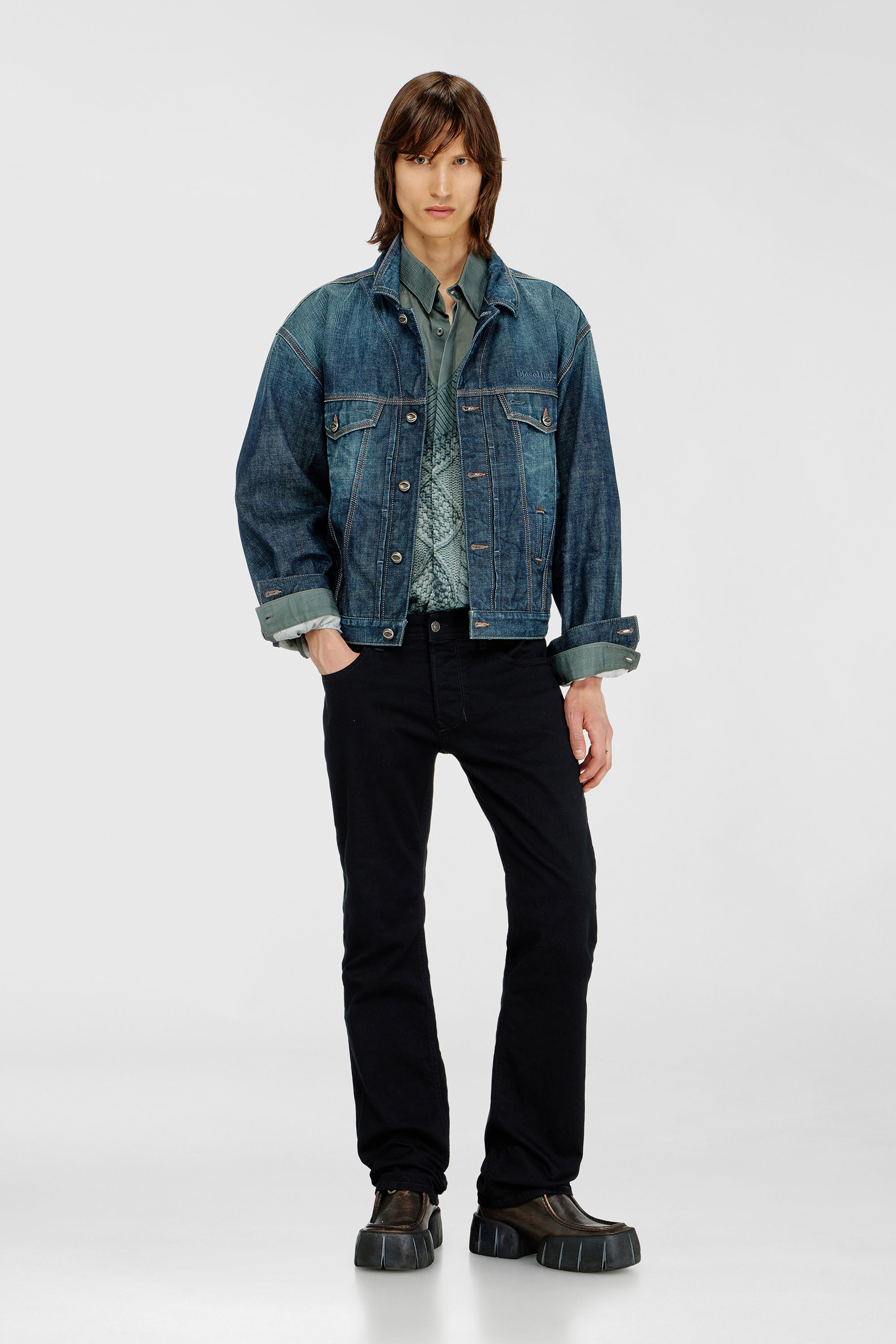 Diesel - Man's Regular Jeans 1985 Larkee 0688H, Black/Dark grey - 2