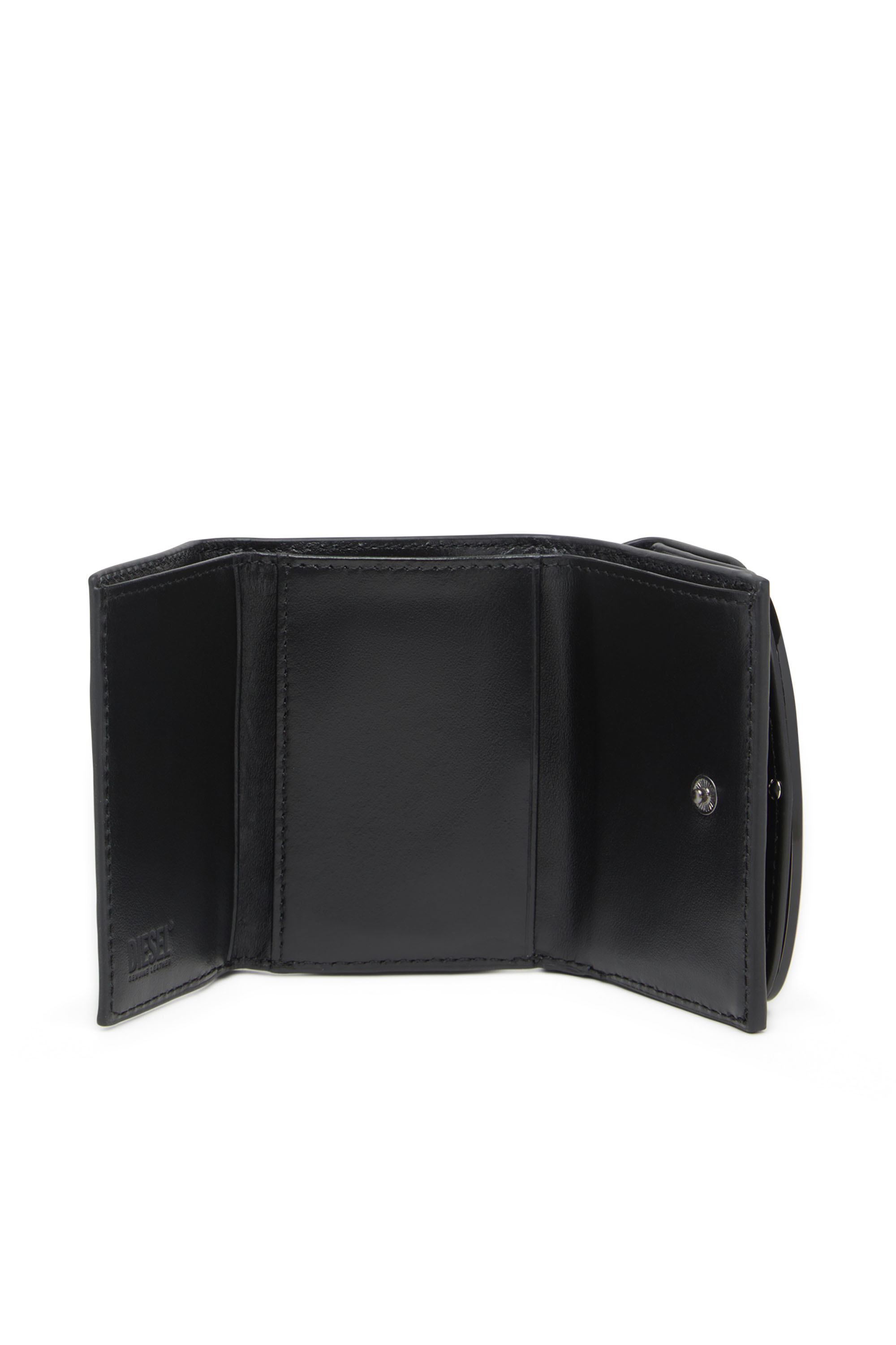 Diesel - 1DR TRI FOLD COIN XS II, Woman's Tri-fold wallet in mirrored leather in Black - 3