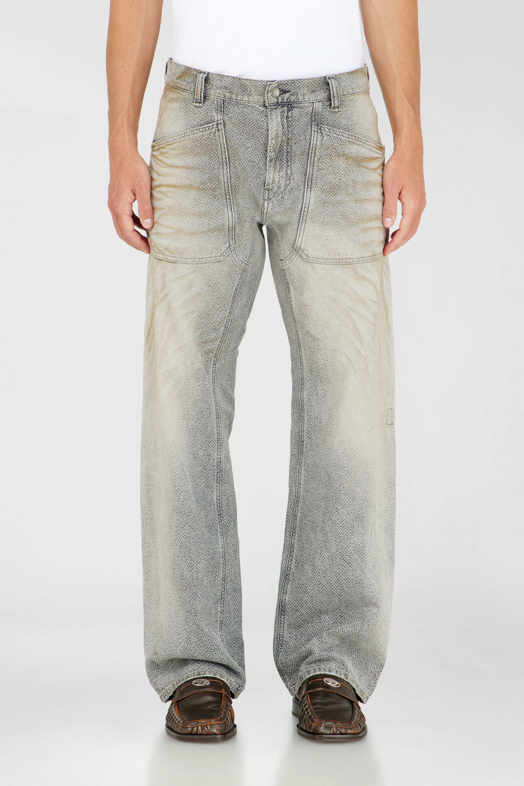 Diesel - Man's Relaxed Jeans D-Zeta 09Q11, Grey - 1