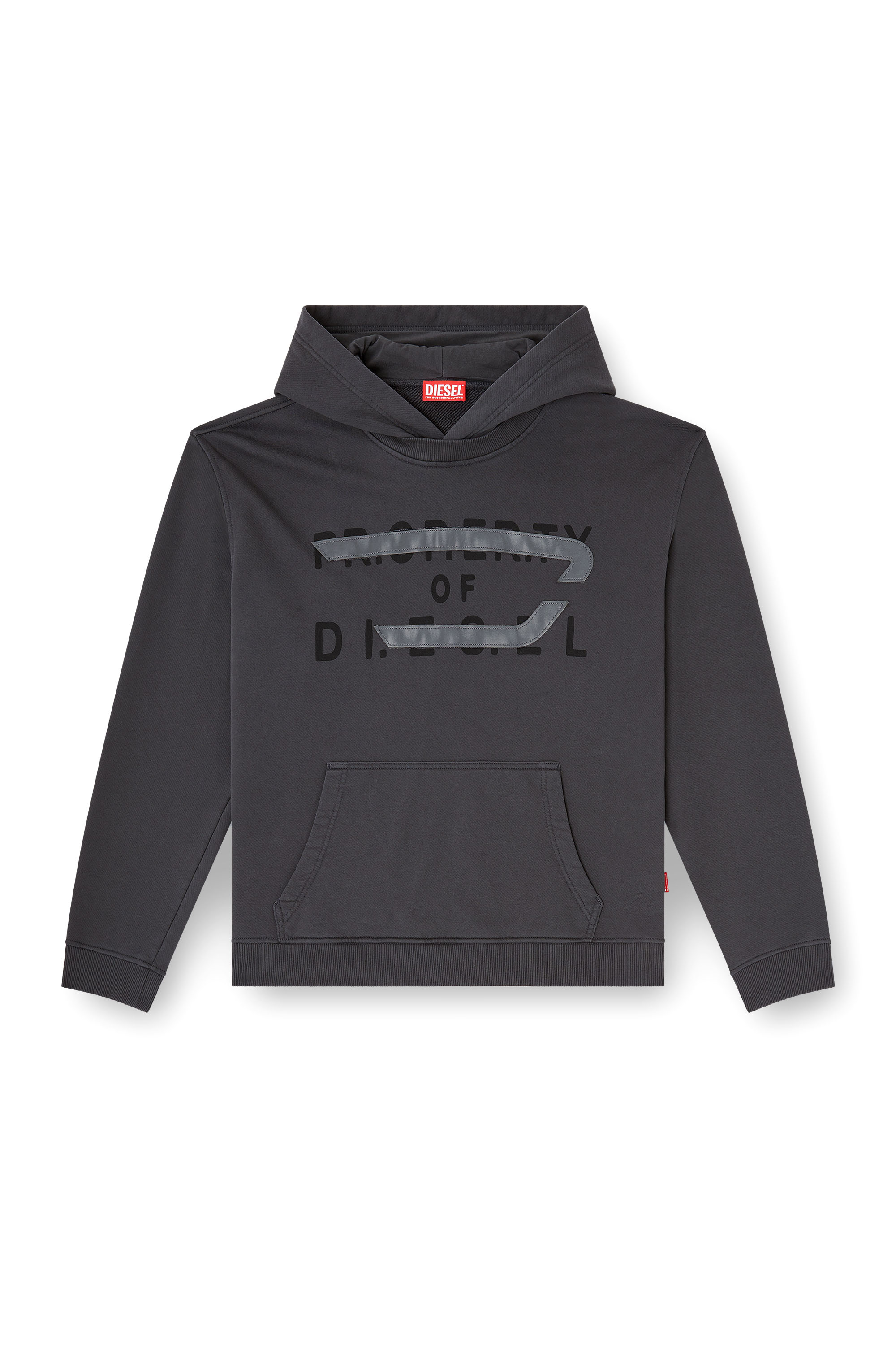 Diesel - S-NORMAN-HOOD, Man's Cotton hoodie with D appliqu&eacute; in null - 2