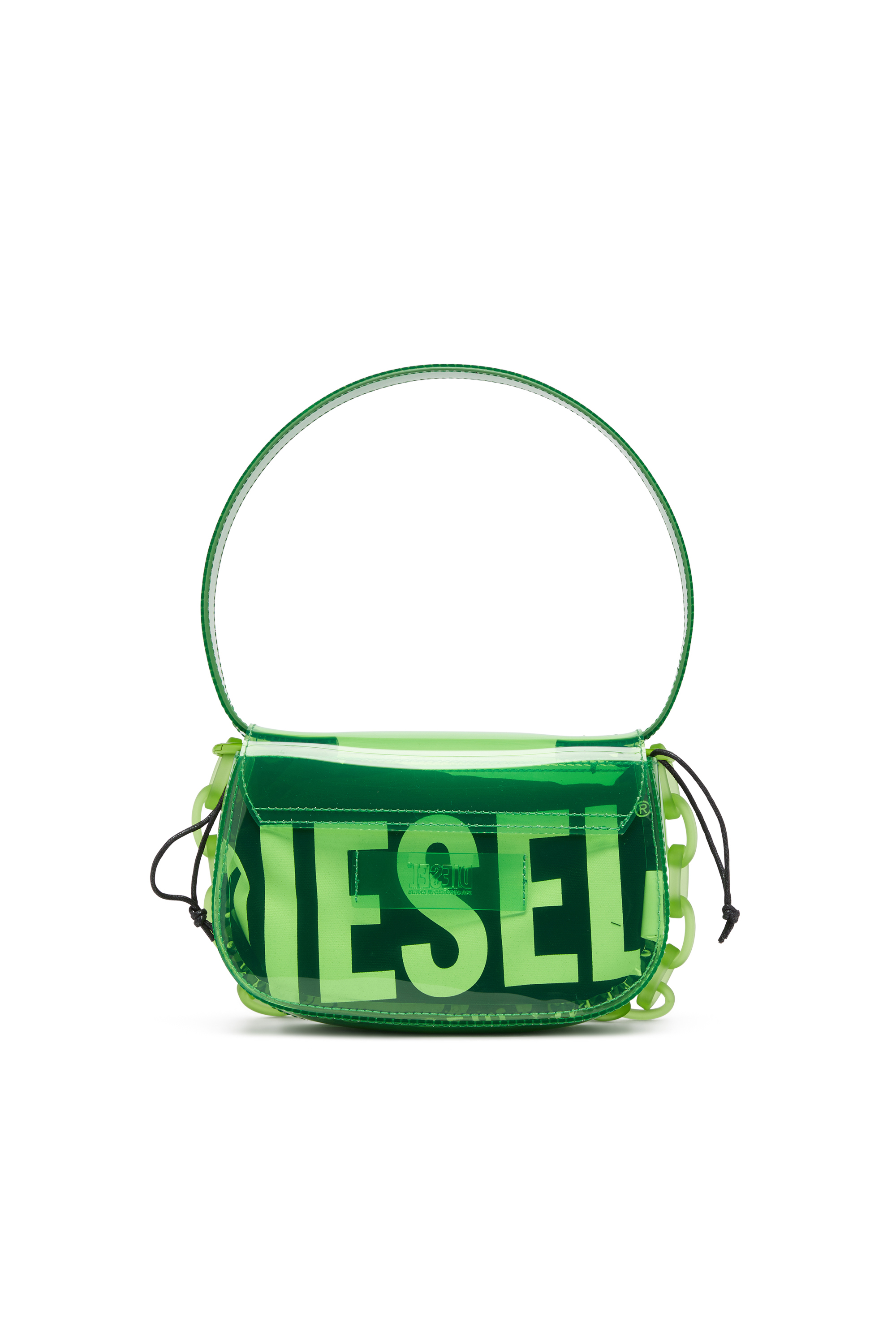 Diesel - 1DR, Woman's 1DR-Iconic shoulder bag in transparent TPU in Green - 2