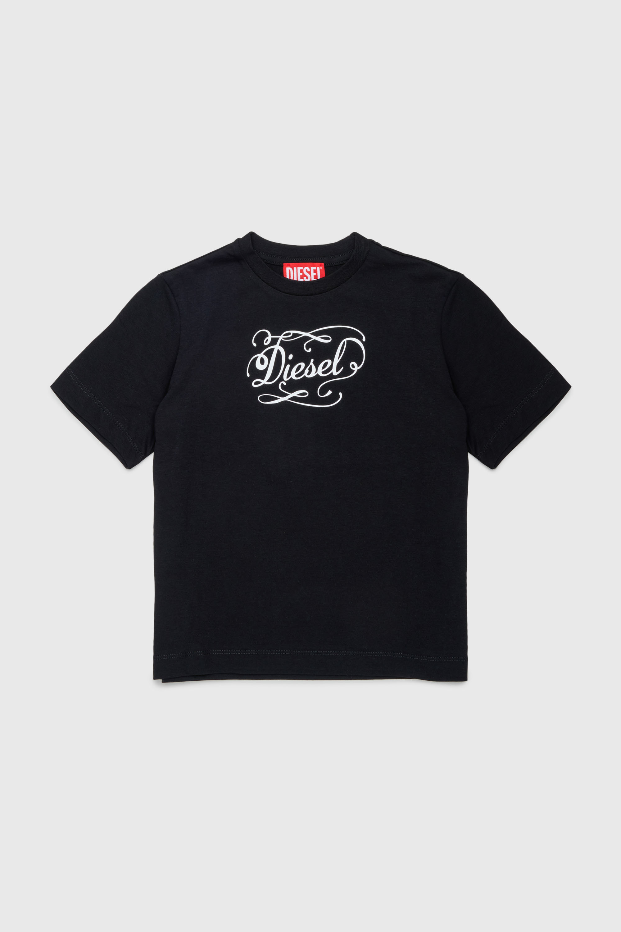 Diesel - TORSAL, Woman's Cotton T-shirt with whimsical logo print in Black - 1