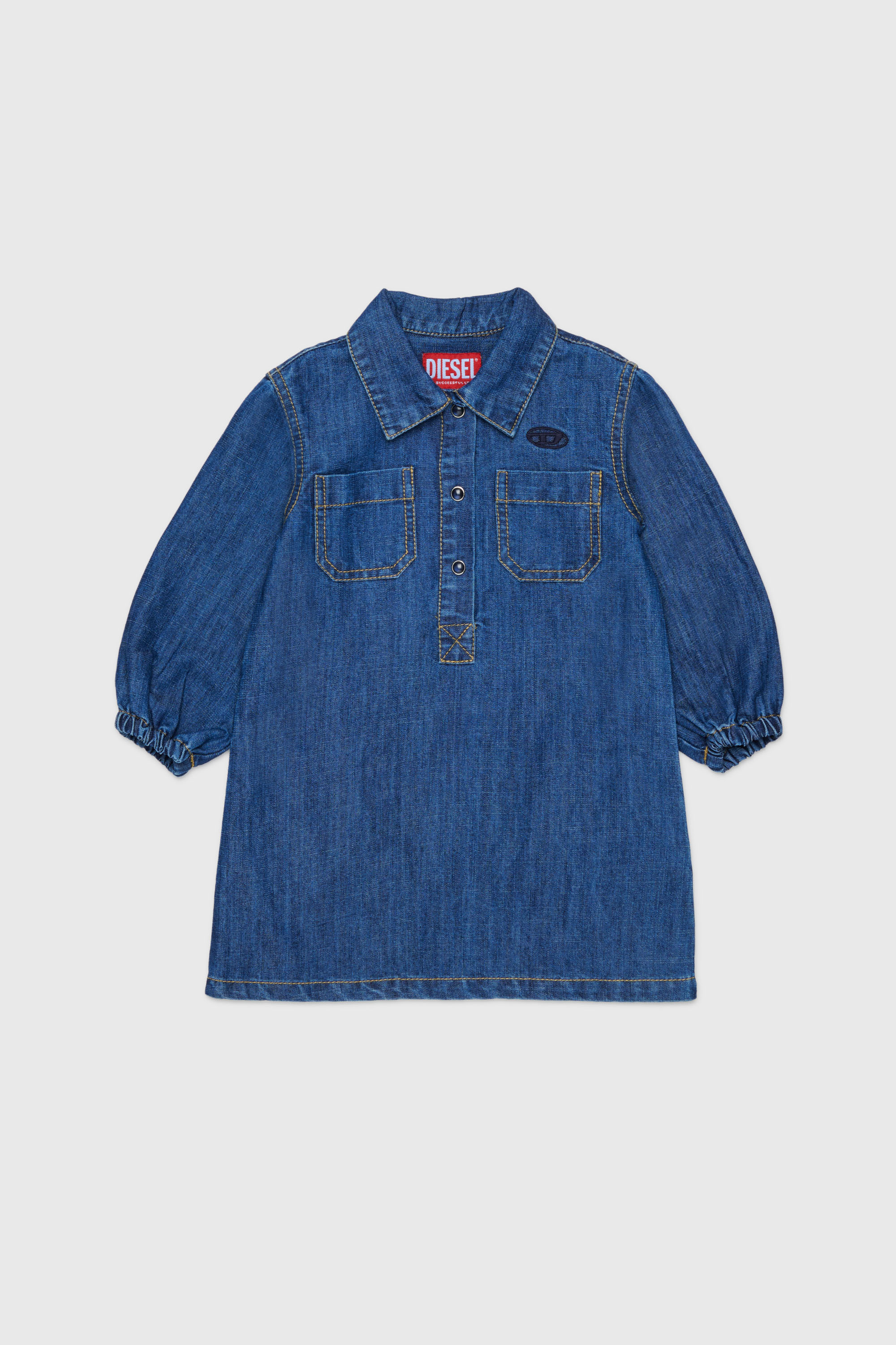 Diesel - DELBIB, Woman's Denim shirt dress with Oval D logo embroidery in Medium blue - 2