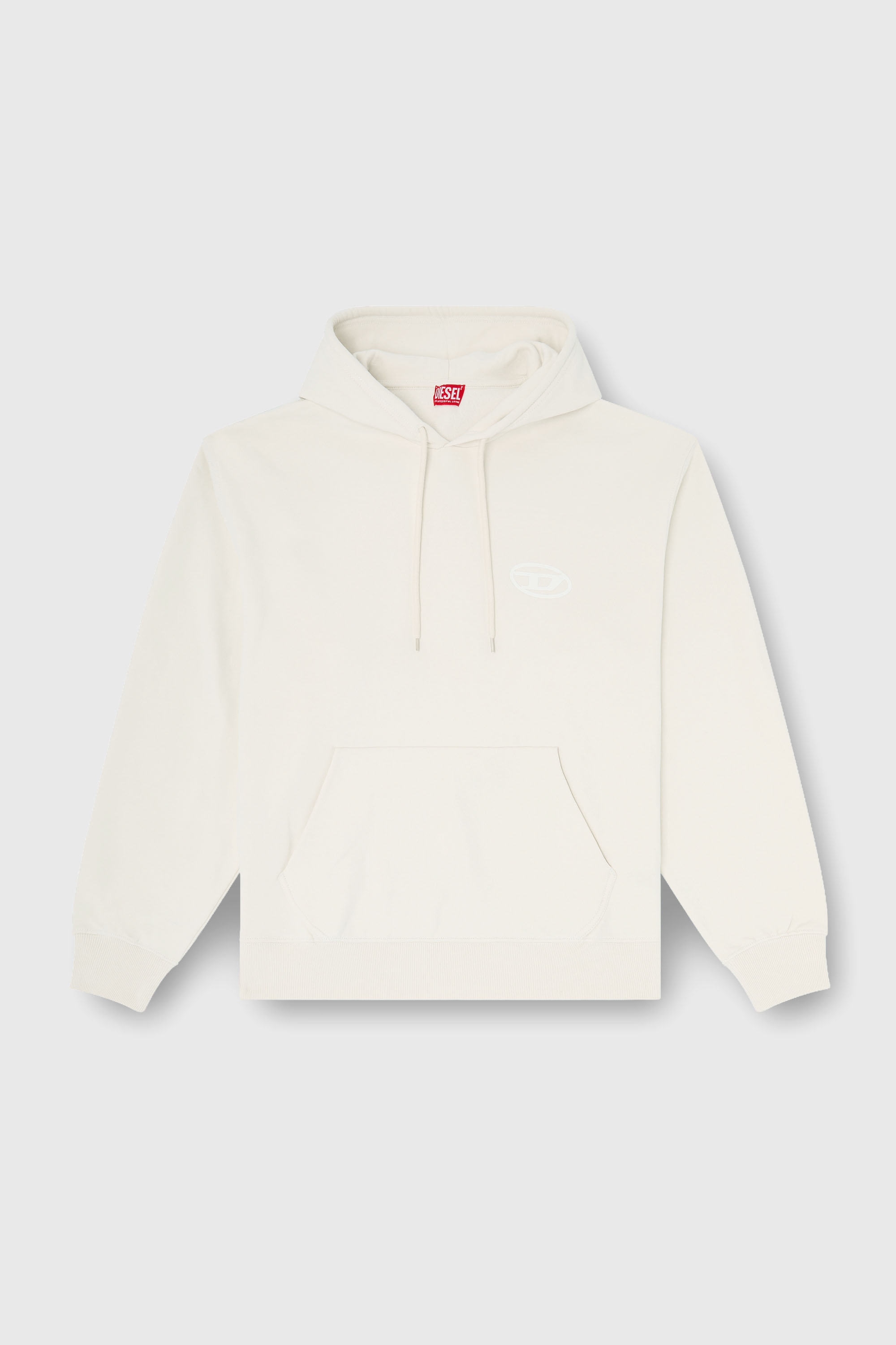 Diesel - S-LUK-H-T92, Man's Cotton hoodie with tonal Oval D logo embroidery in White - 2