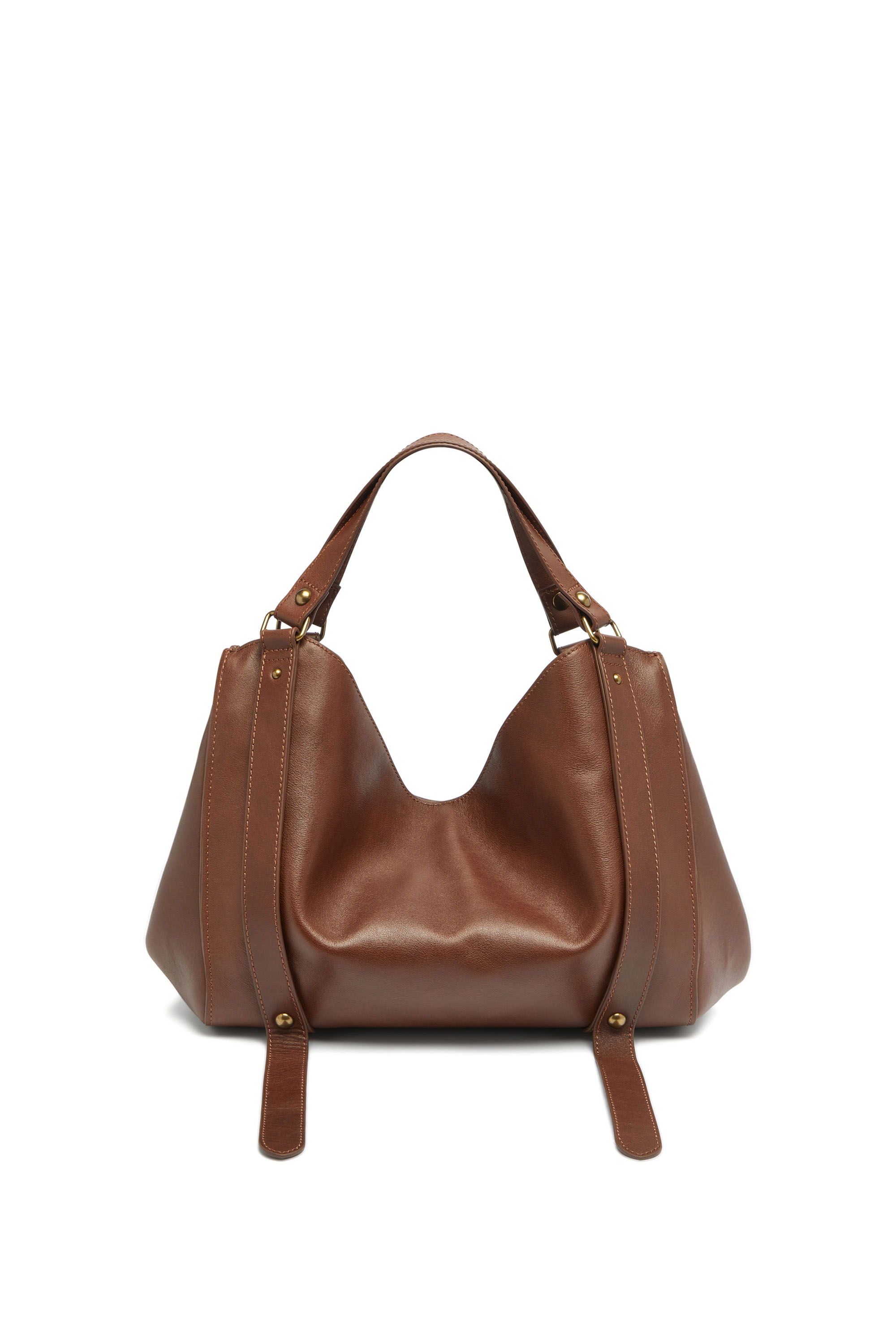 Diesel - D-ONE TOPHANDLE M, Unisex's D-One-Medium top-handle bag in treated leather in Brown - 4