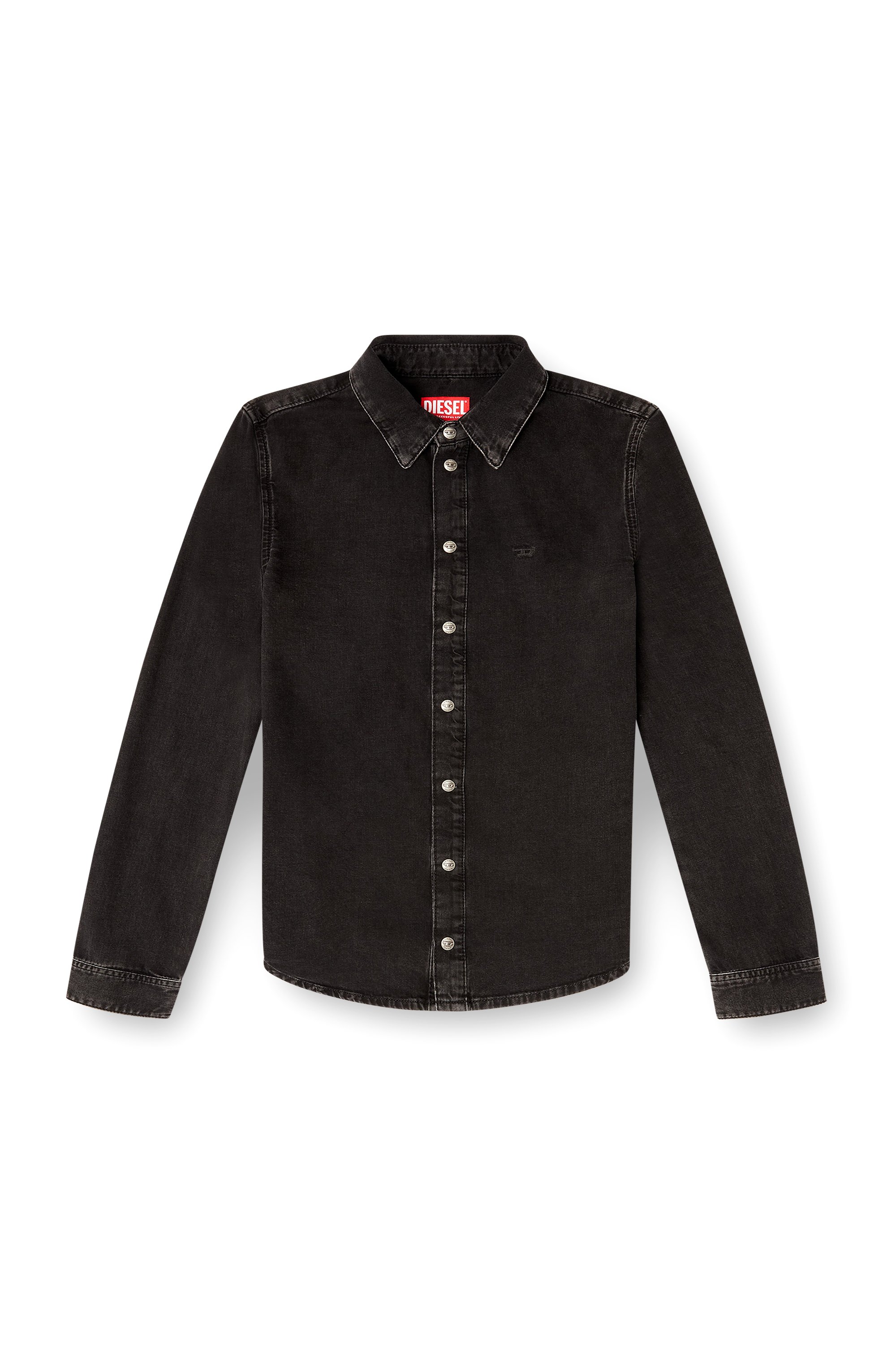 Diesel - DE-EAZY, Woman's Denim shirt with contrasting stitching in Black - 3