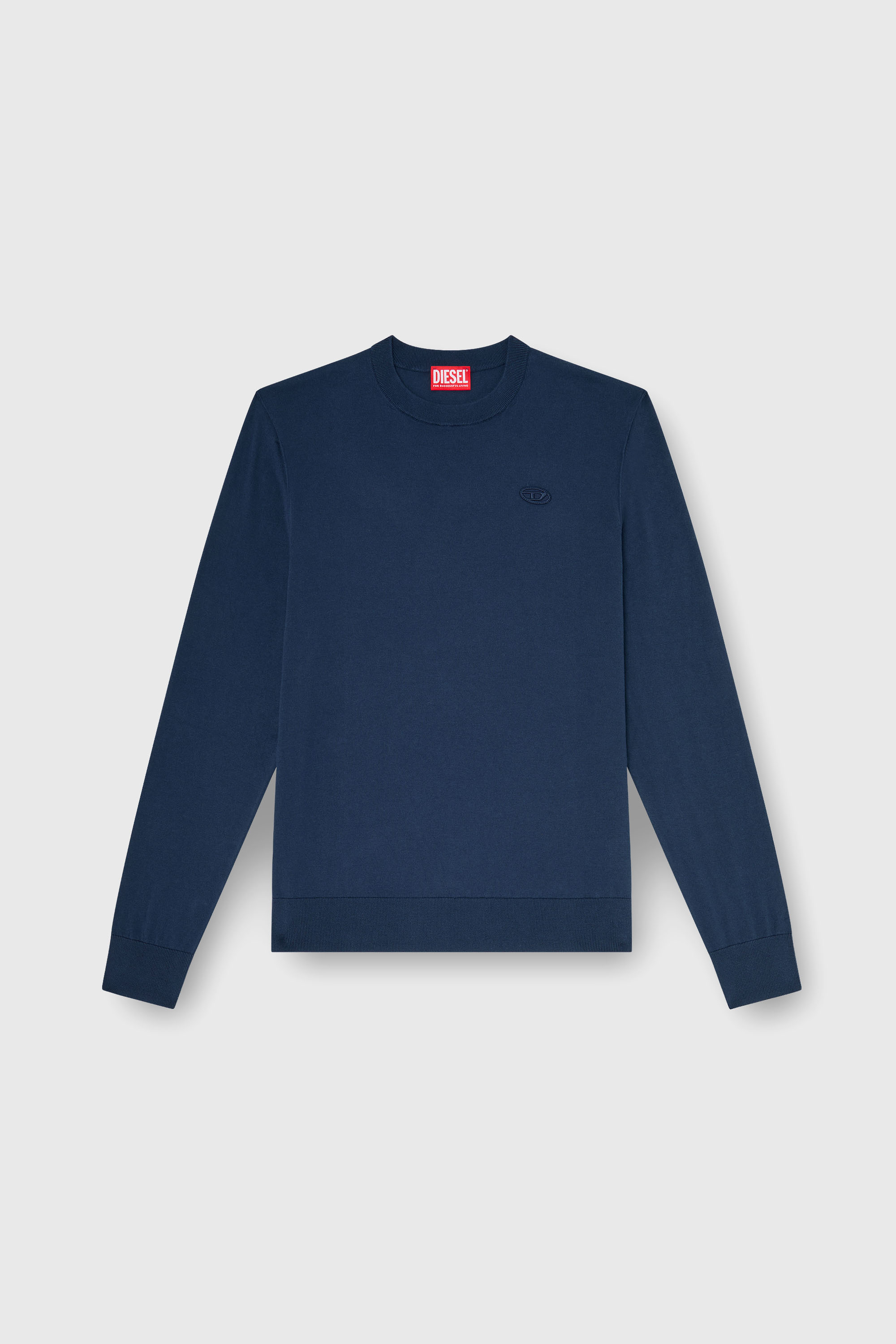 Diesel - K-FREEX-TAG-T92, Man's Cotton knitwear with tonal logo in Navy Blue - 2