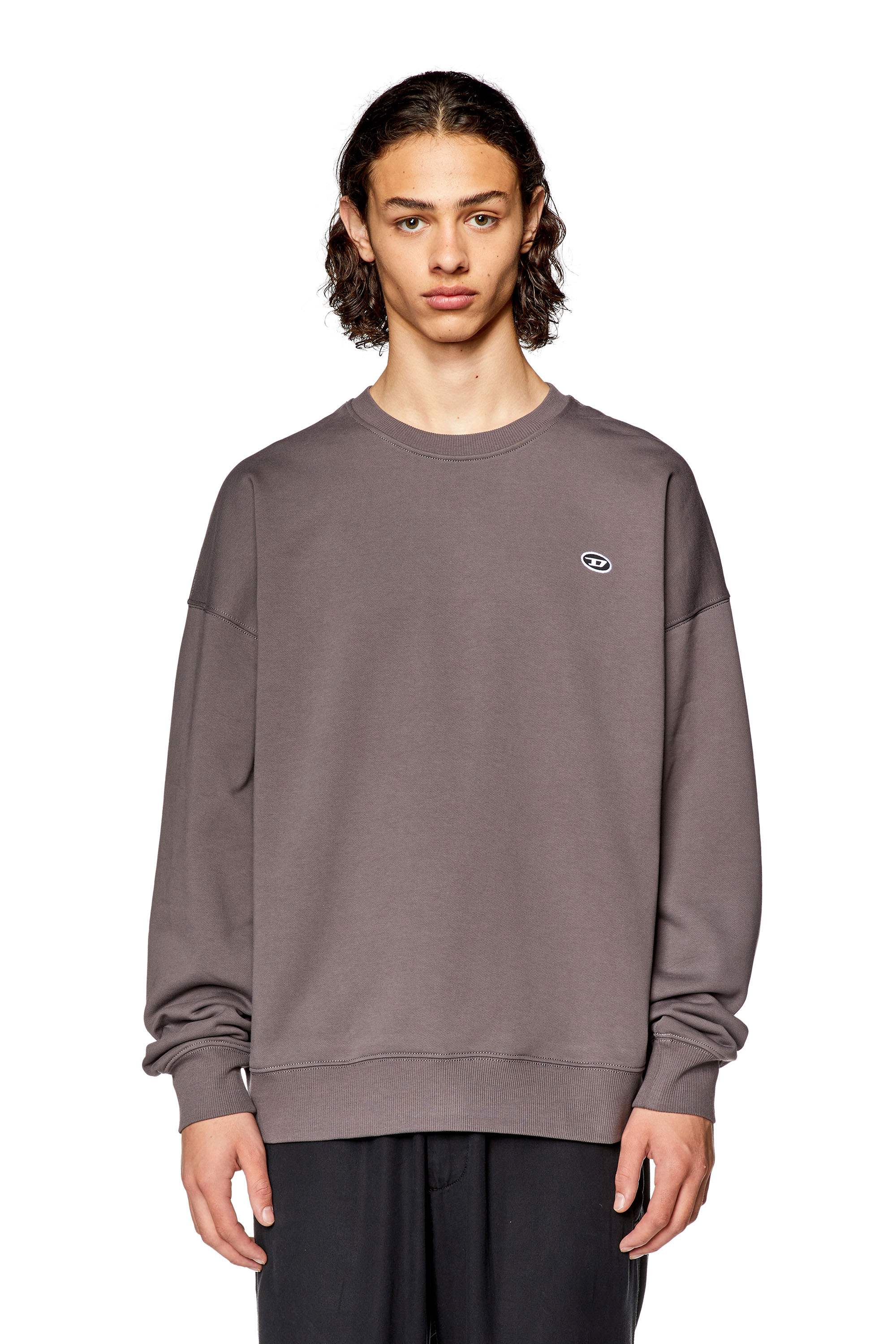 Diesel - S-ROB-DOVAL-PJ, Man Sweatshirt with oval D patch in Grey - Image 5