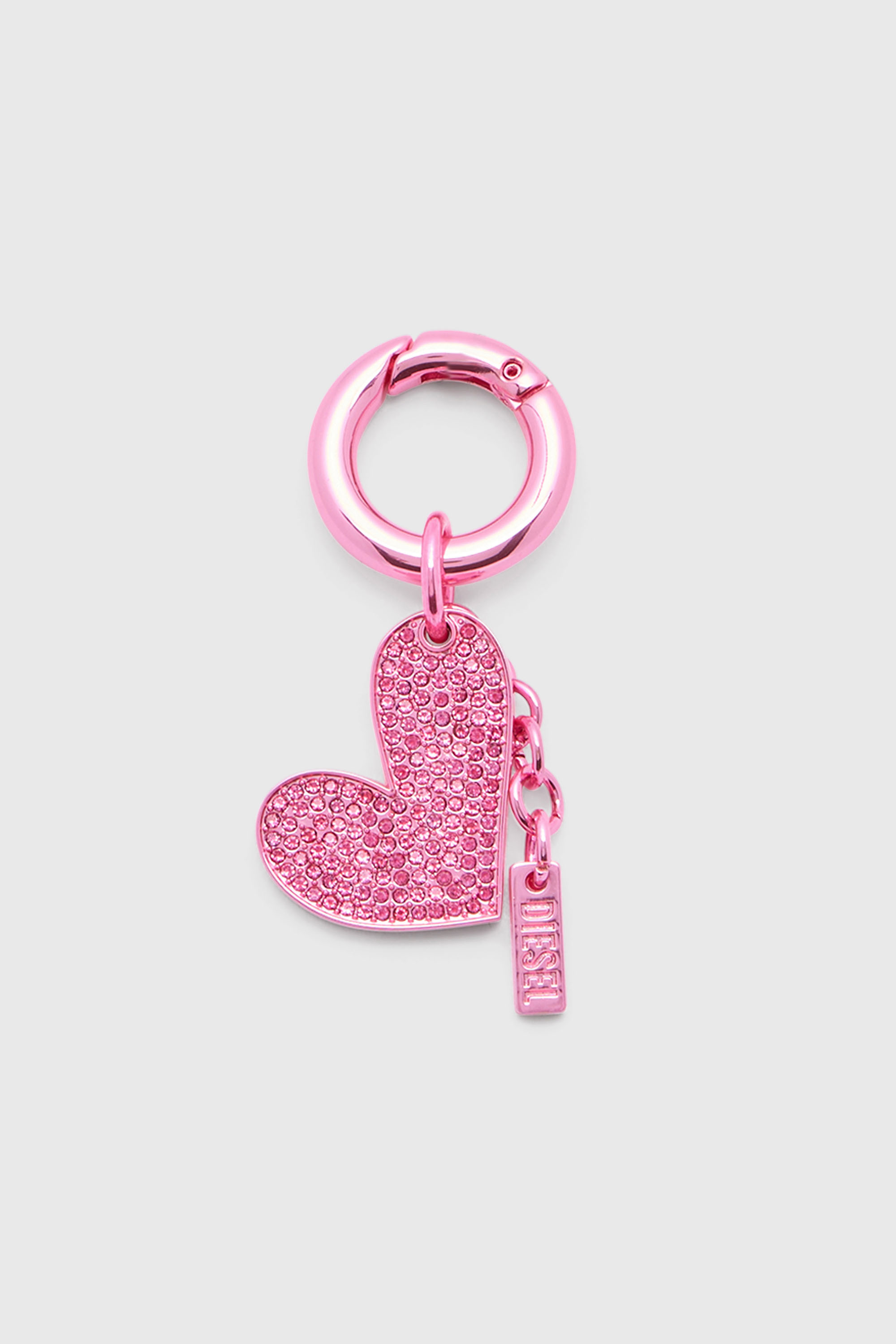 Metal heart charm with rhinestones