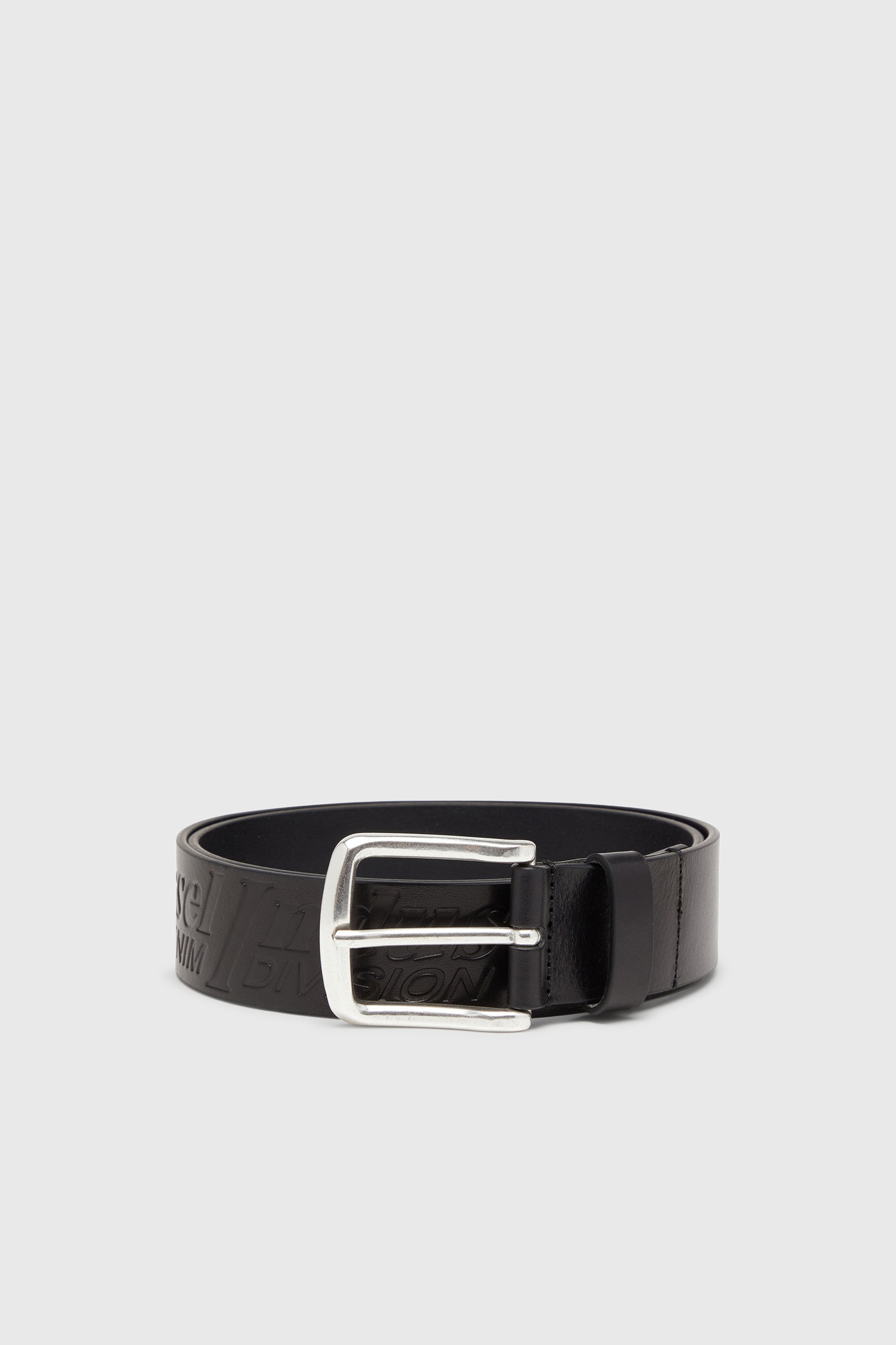 4 cm leather belt with engraved logo
